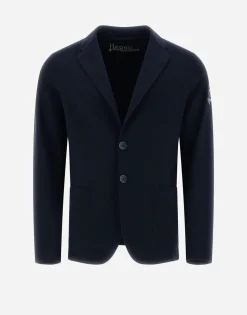 Herno Blazer In Non-Washed Light Scuba