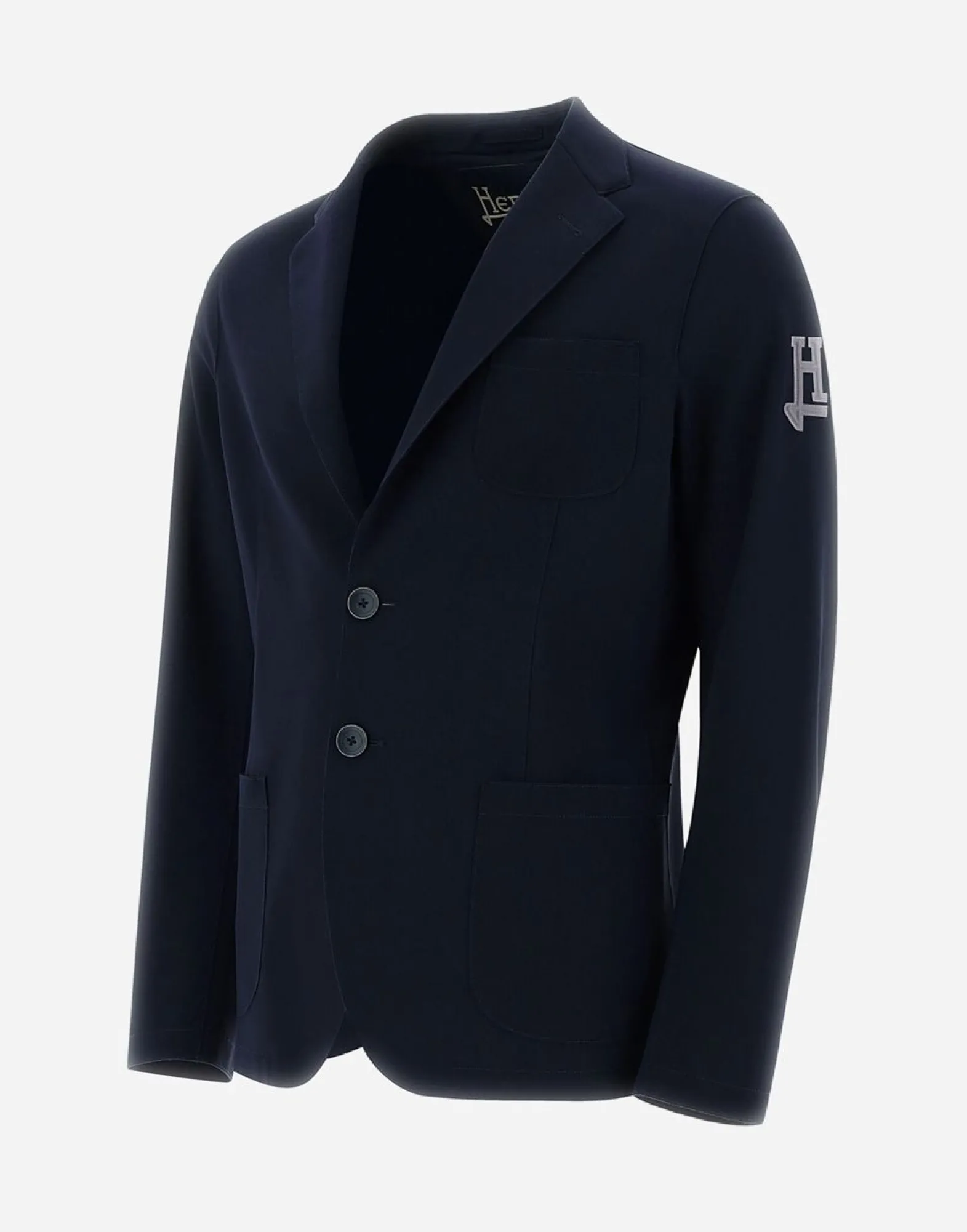 Herno Blazer In Non-Washed Light Scuba