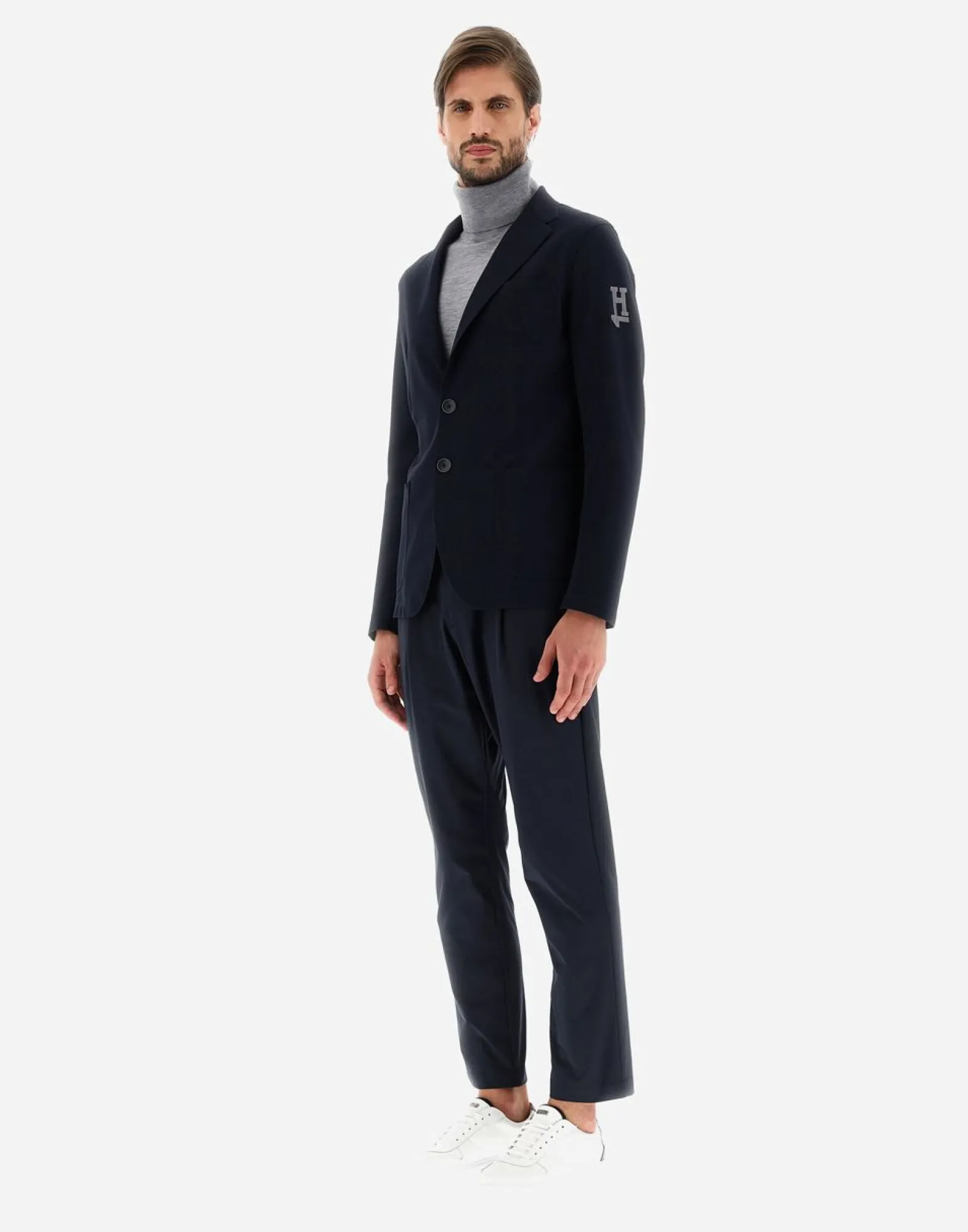 Herno Blazer In Non-Washed Light Scuba