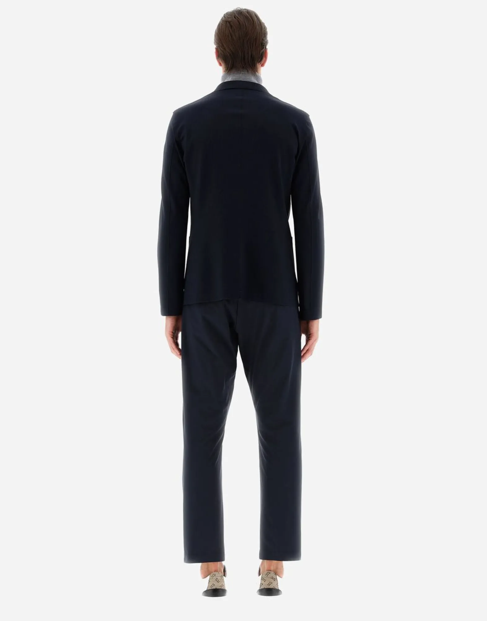 Herno Blazer In Non-Washed Light Scuba