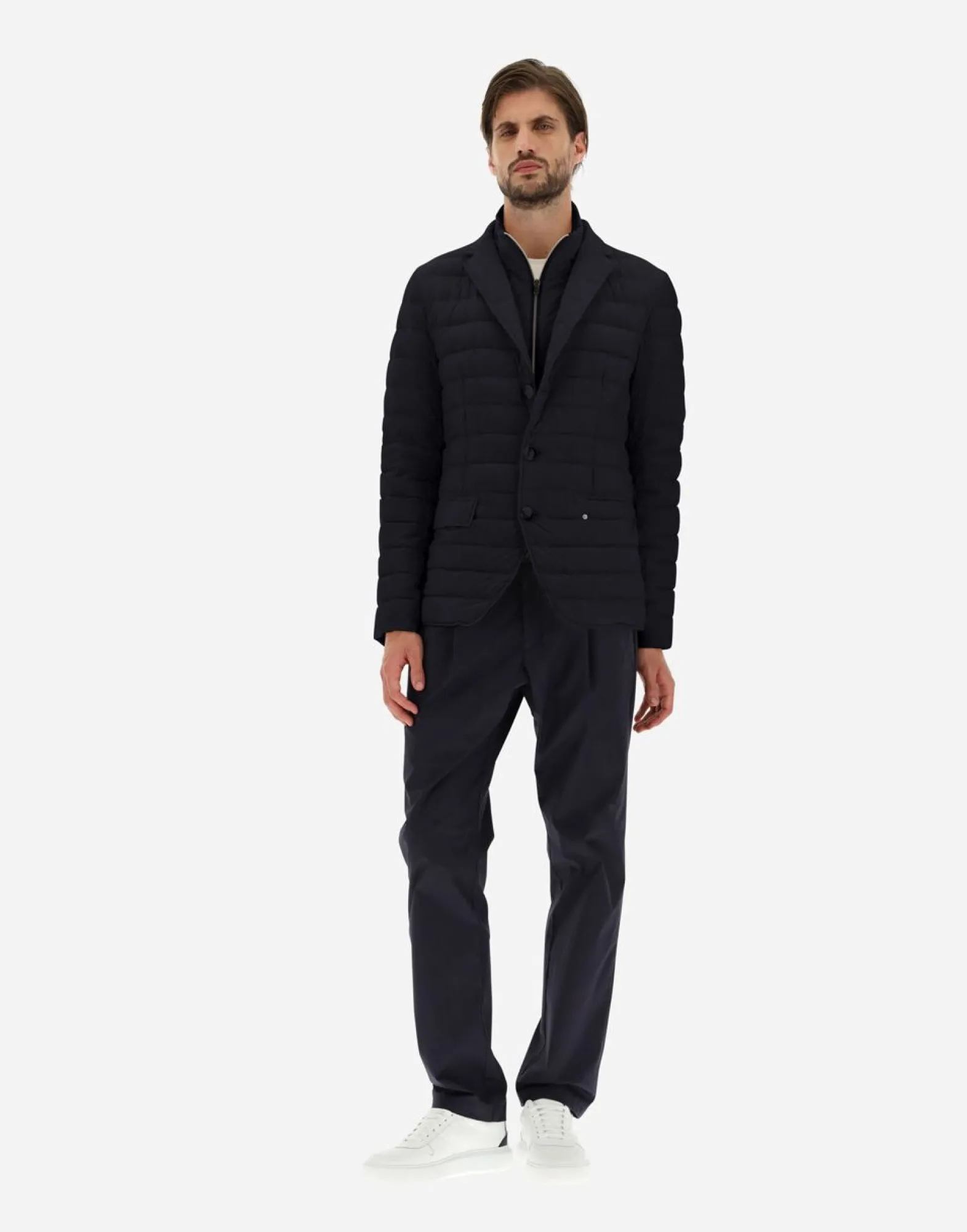 Herno Blazer In Nuage With Monogram Detailing