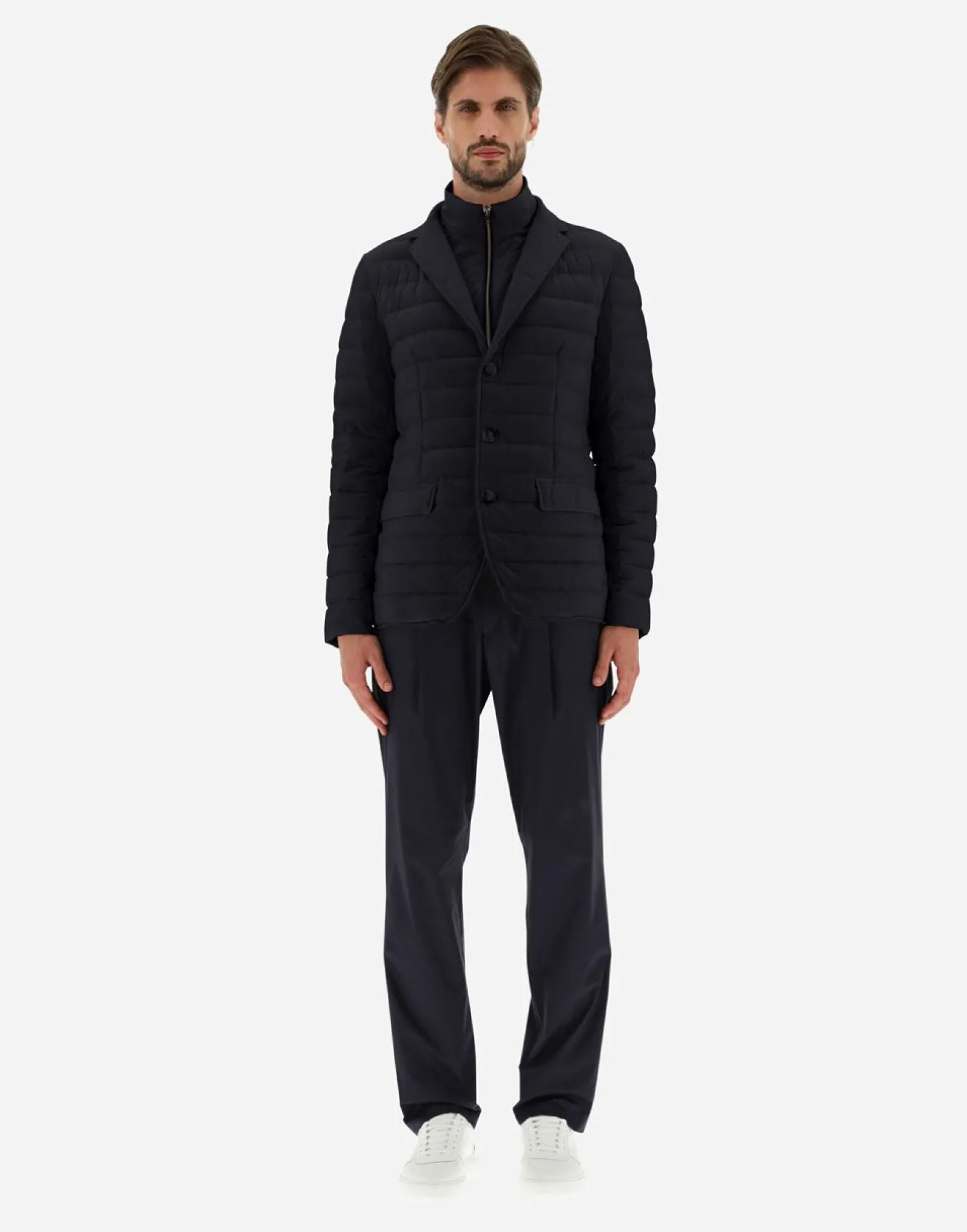 Herno Blazer In Nuage With Monogram Detailing