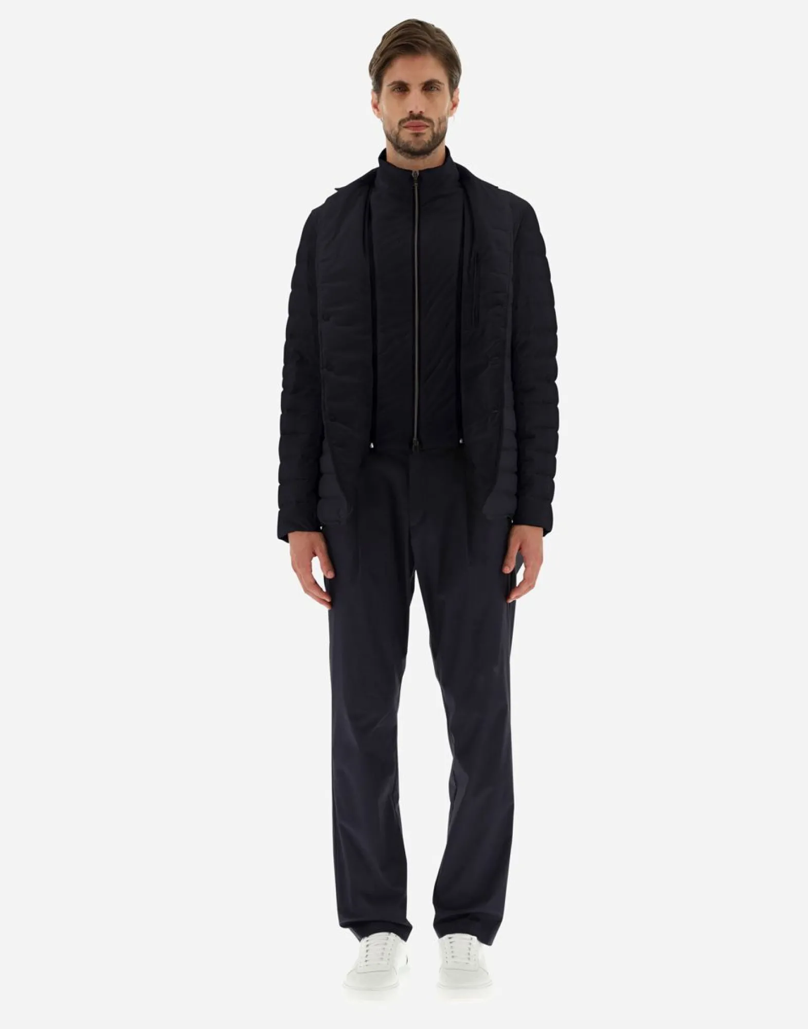 Herno Blazer In Nuage With Monogram Detailing