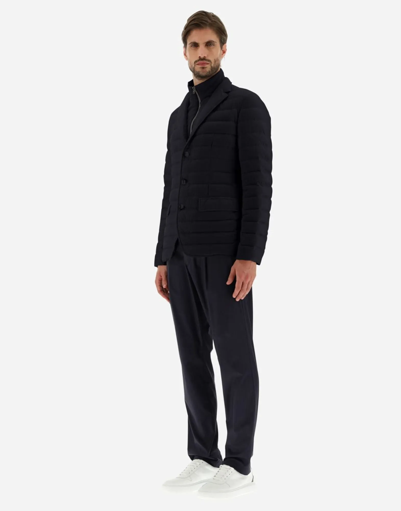 Herno Blazer In Nuage With Monogram Detailing