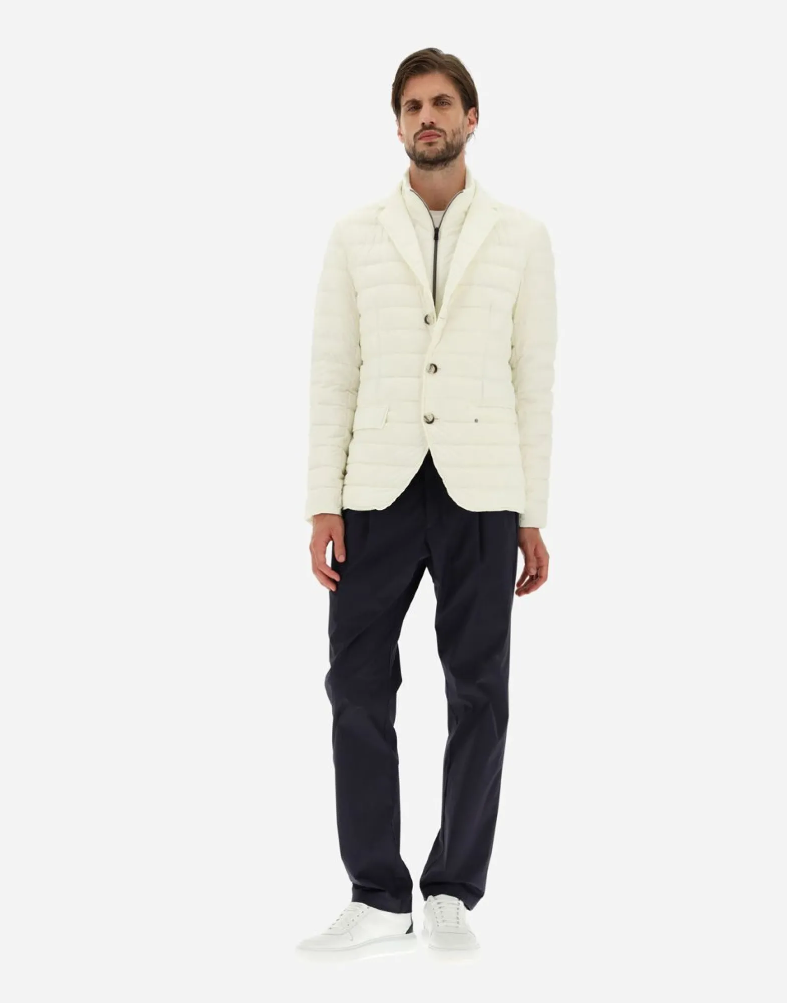 Herno Blazer In Nuage With Monogram Detailing