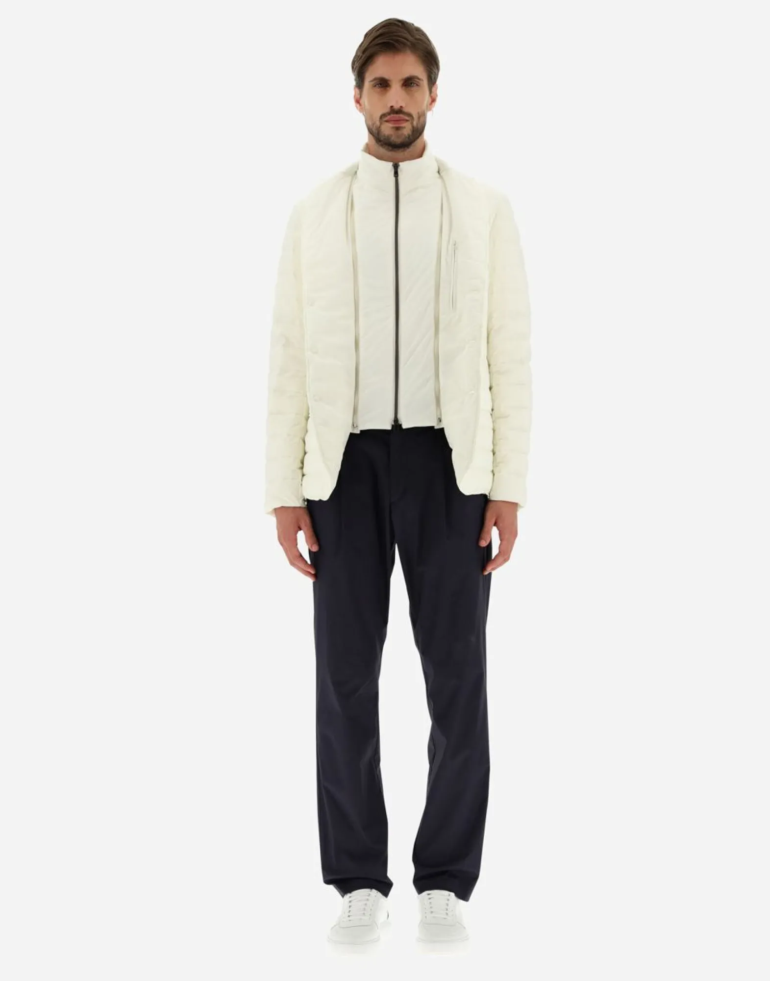 Herno Blazer In Nuage With Monogram Detailing