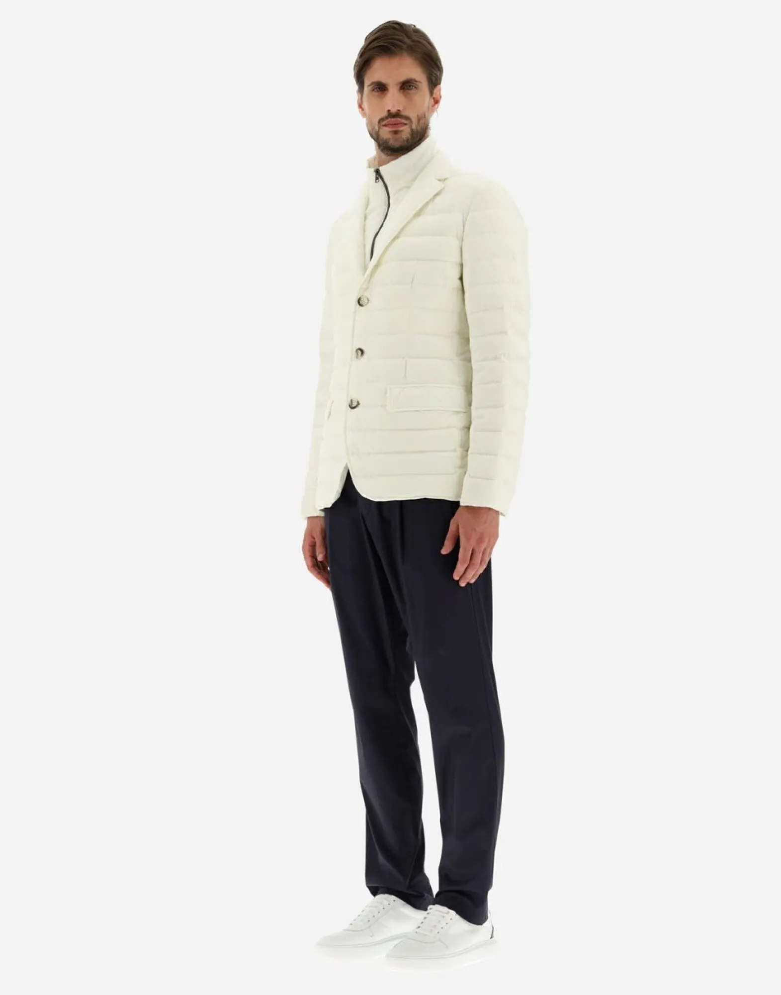 Herno Blazer In Nuage With Monogram Detailing