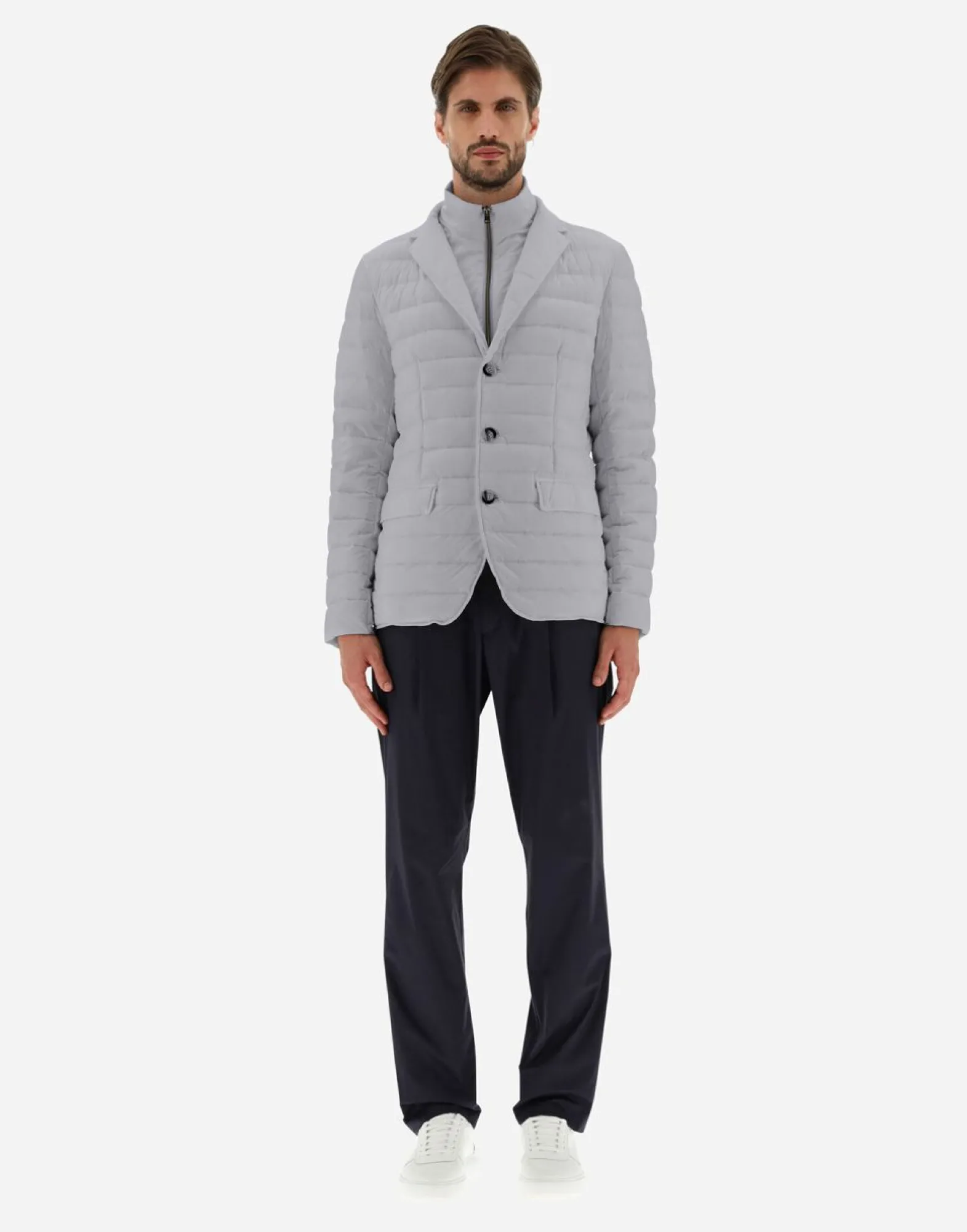 Herno Blazer In Nuage With Monogram Detailing