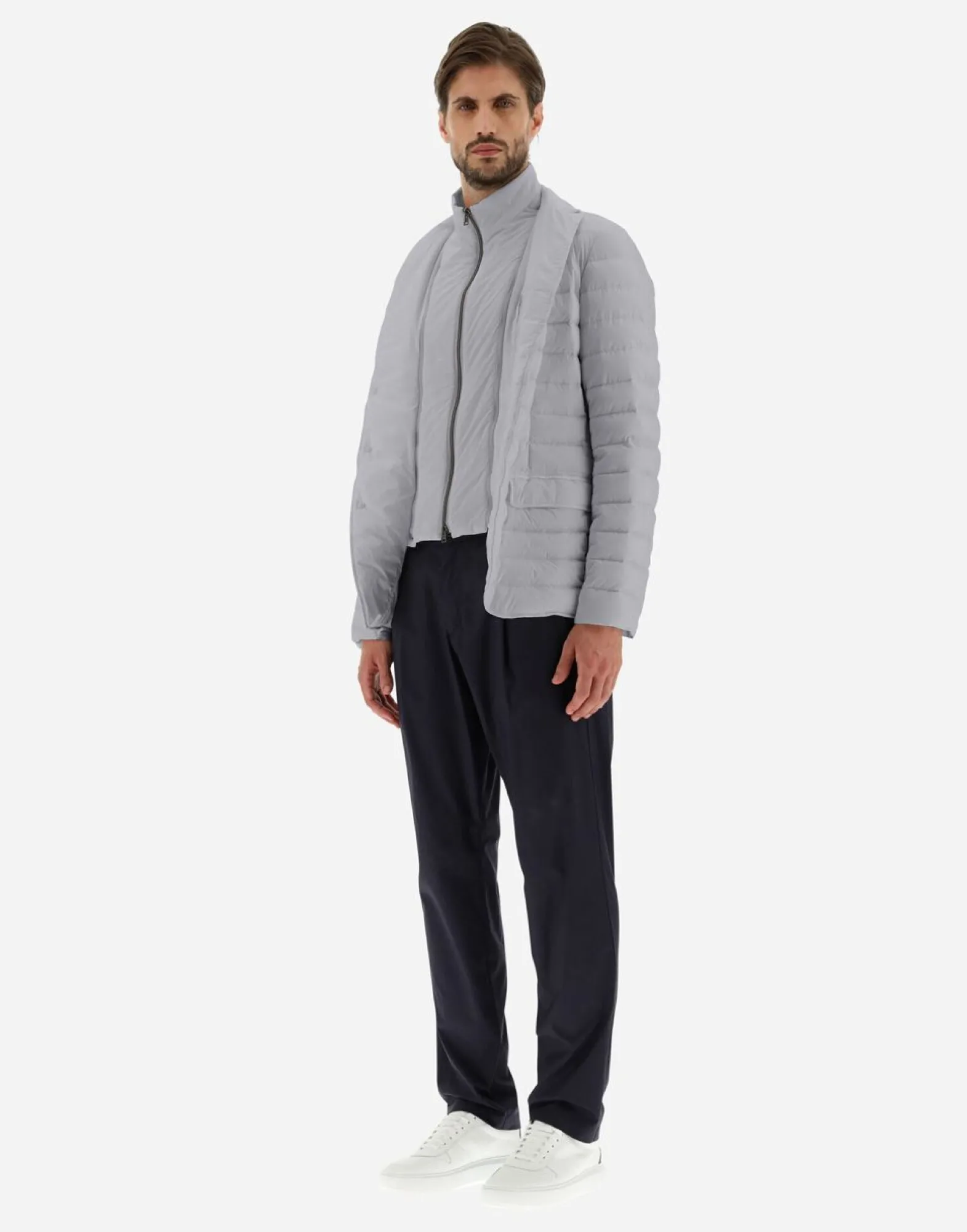 Herno Blazer In Nuage With Monogram Detailing