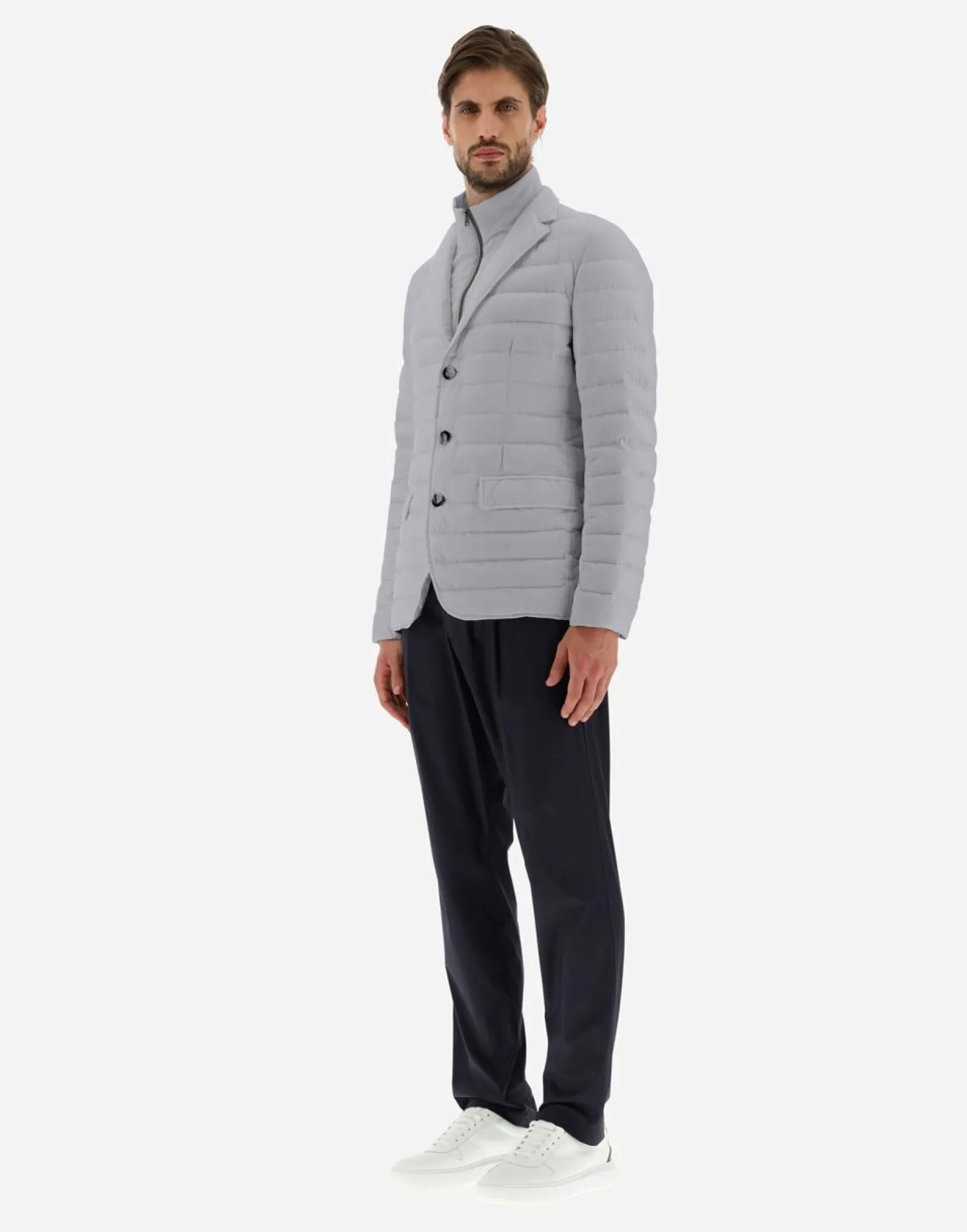 Herno Blazer In Nuage With Monogram Detailing