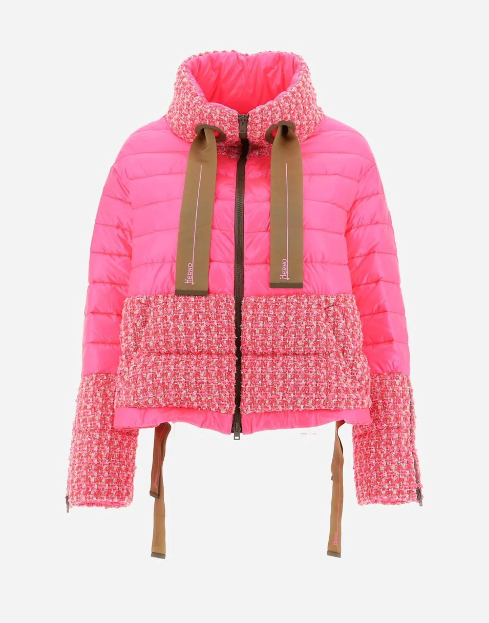 Herno Bomber In Fashion Boucle' & Nylon Ultralight