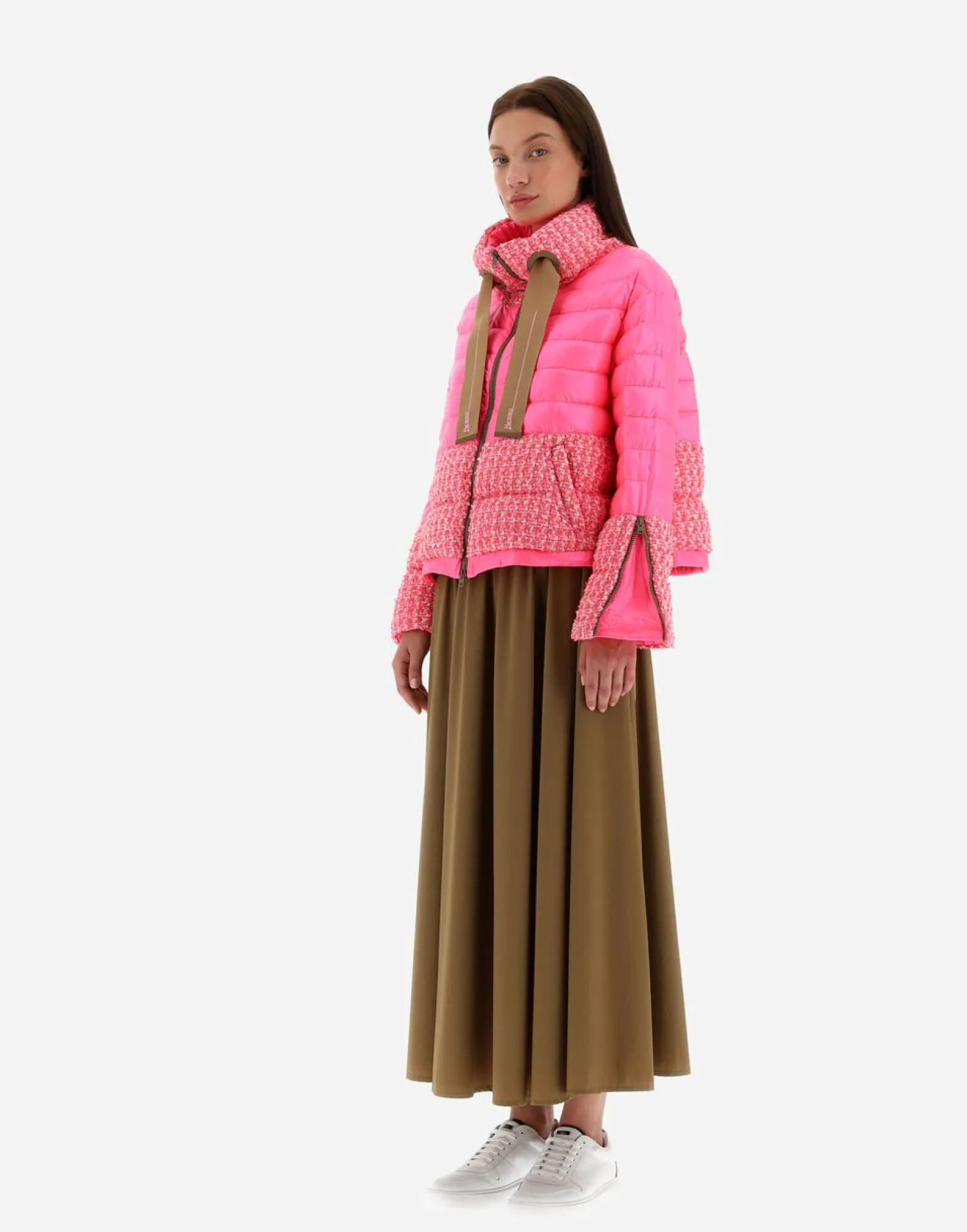 Herno Bomber In Fashion Boucle' & Nylon Ultralight