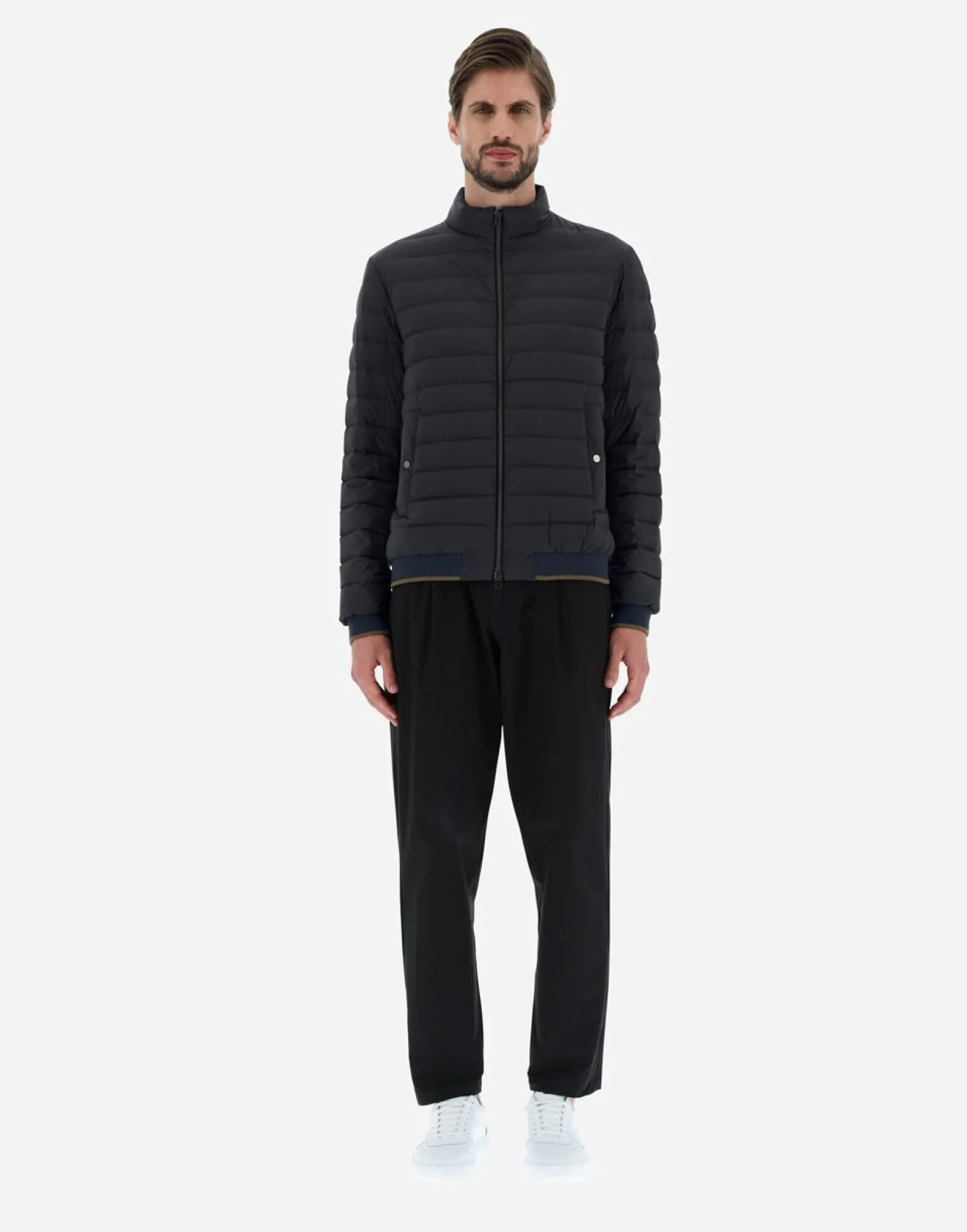 Herno Bomber Jacket In Nuage With Monogram Detailing