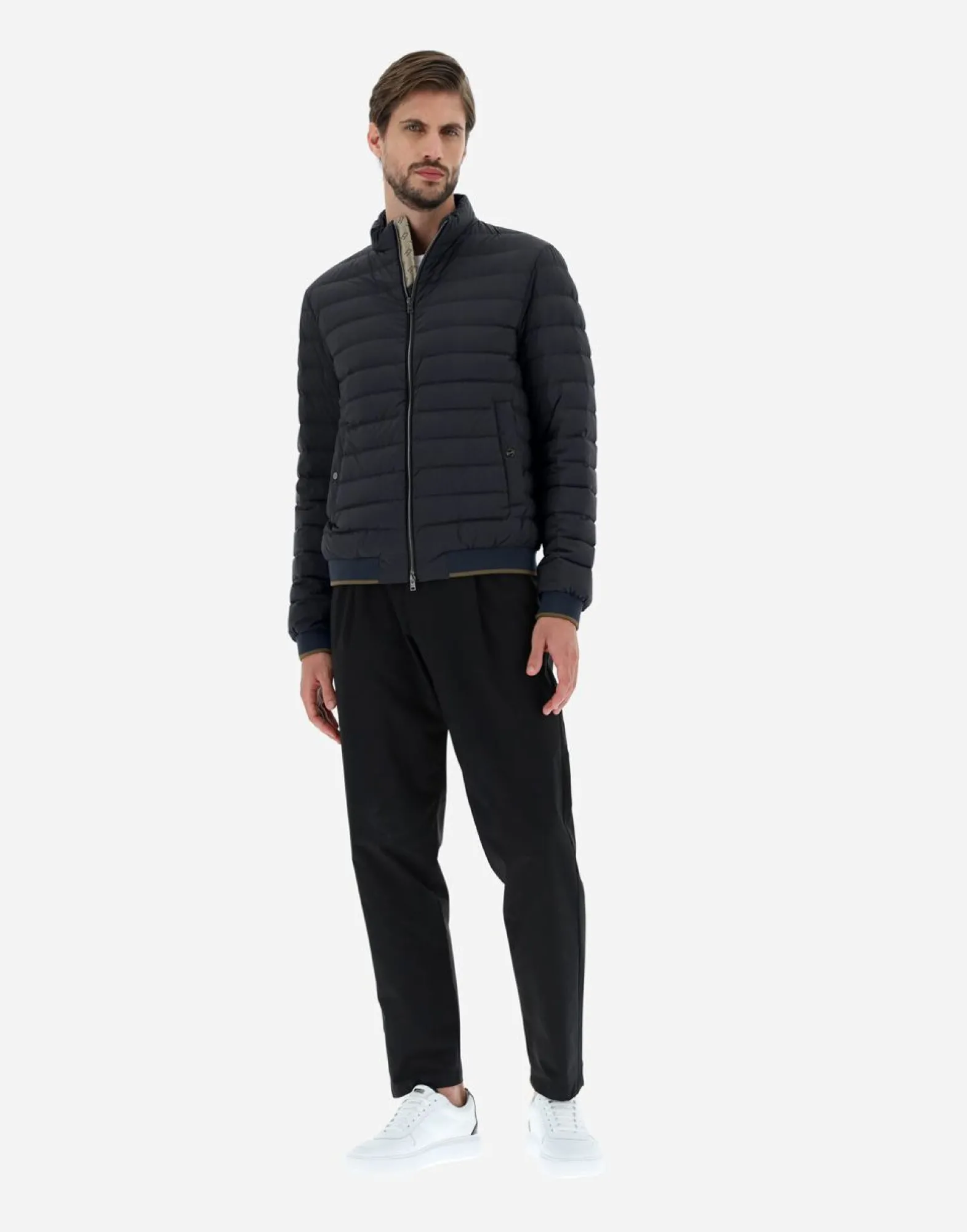 Herno Bomber Jacket In Nuage With Monogram Detailing