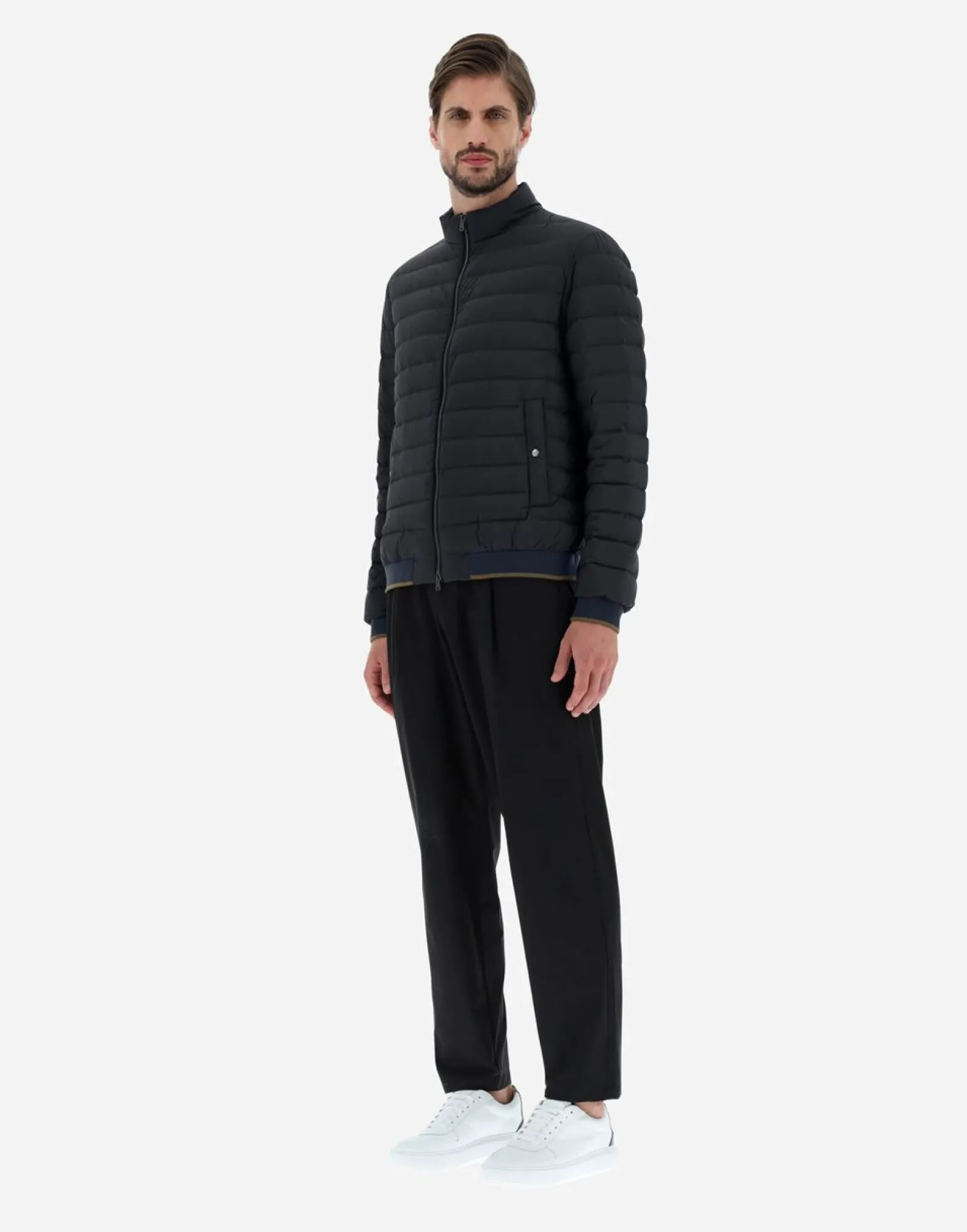 Herno Bomber Jacket In Nuage With Monogram Detailing