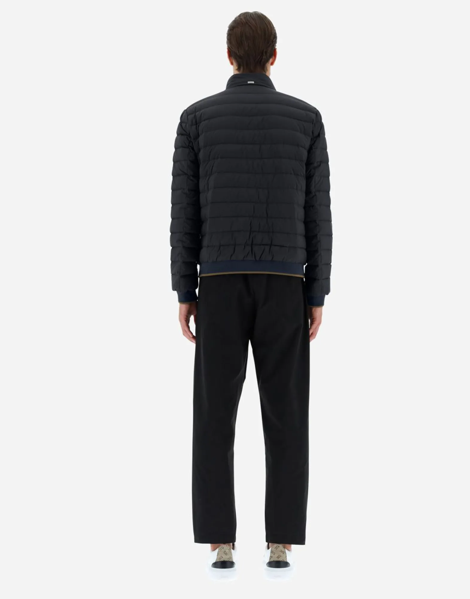 Herno Bomber Jacket In Nuage With Monogram Detailing