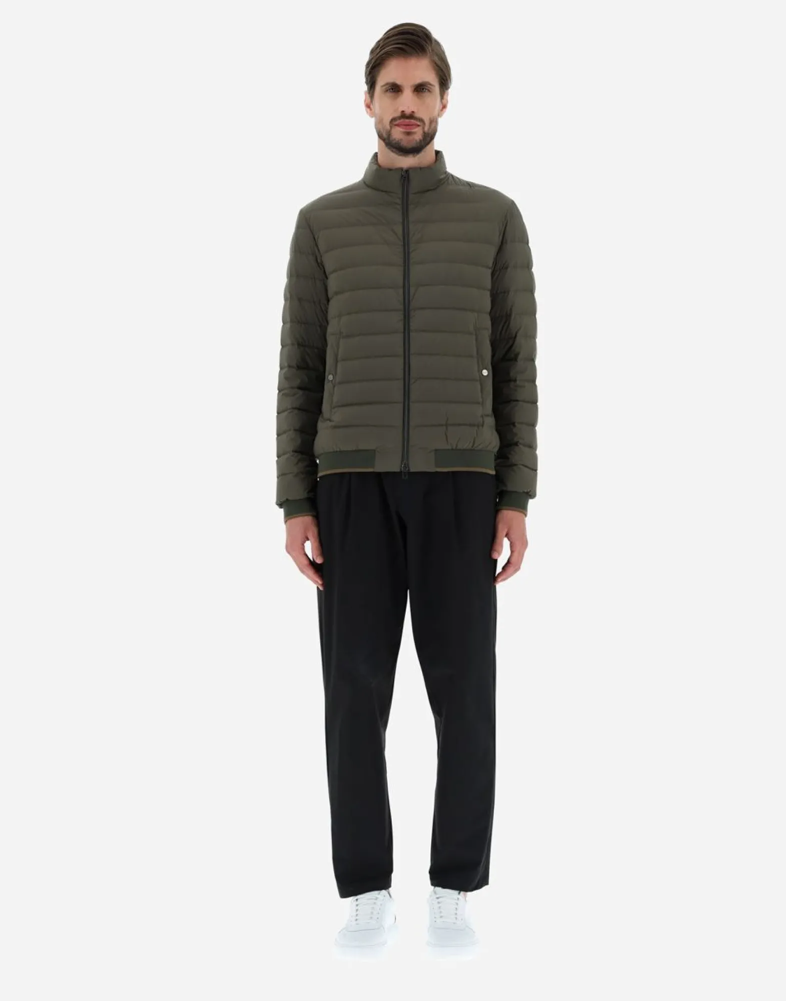 Herno Bomber Jacket In Nuage With Monogram Detailing