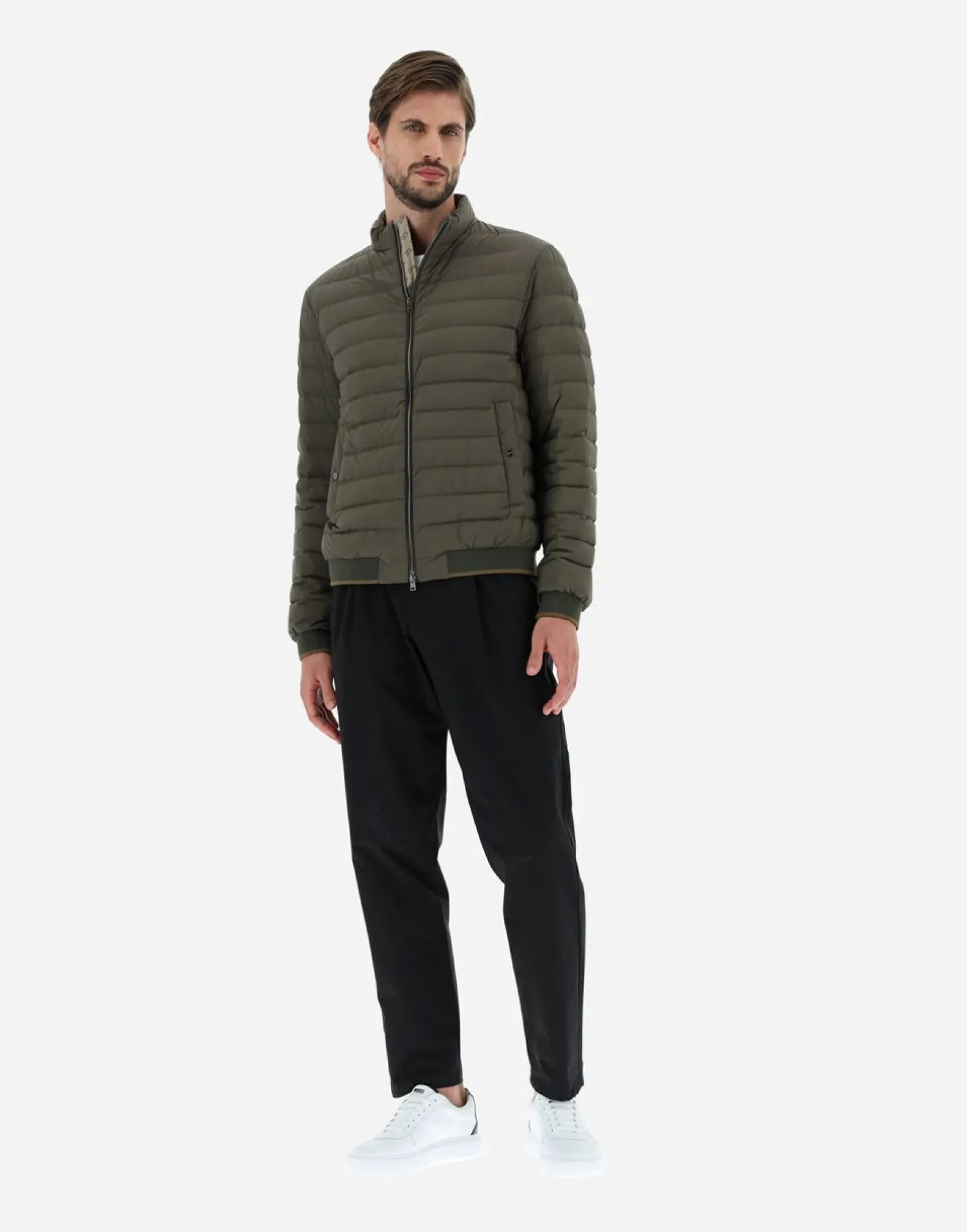 Herno Bomber Jacket In Nuage With Monogram Detailing