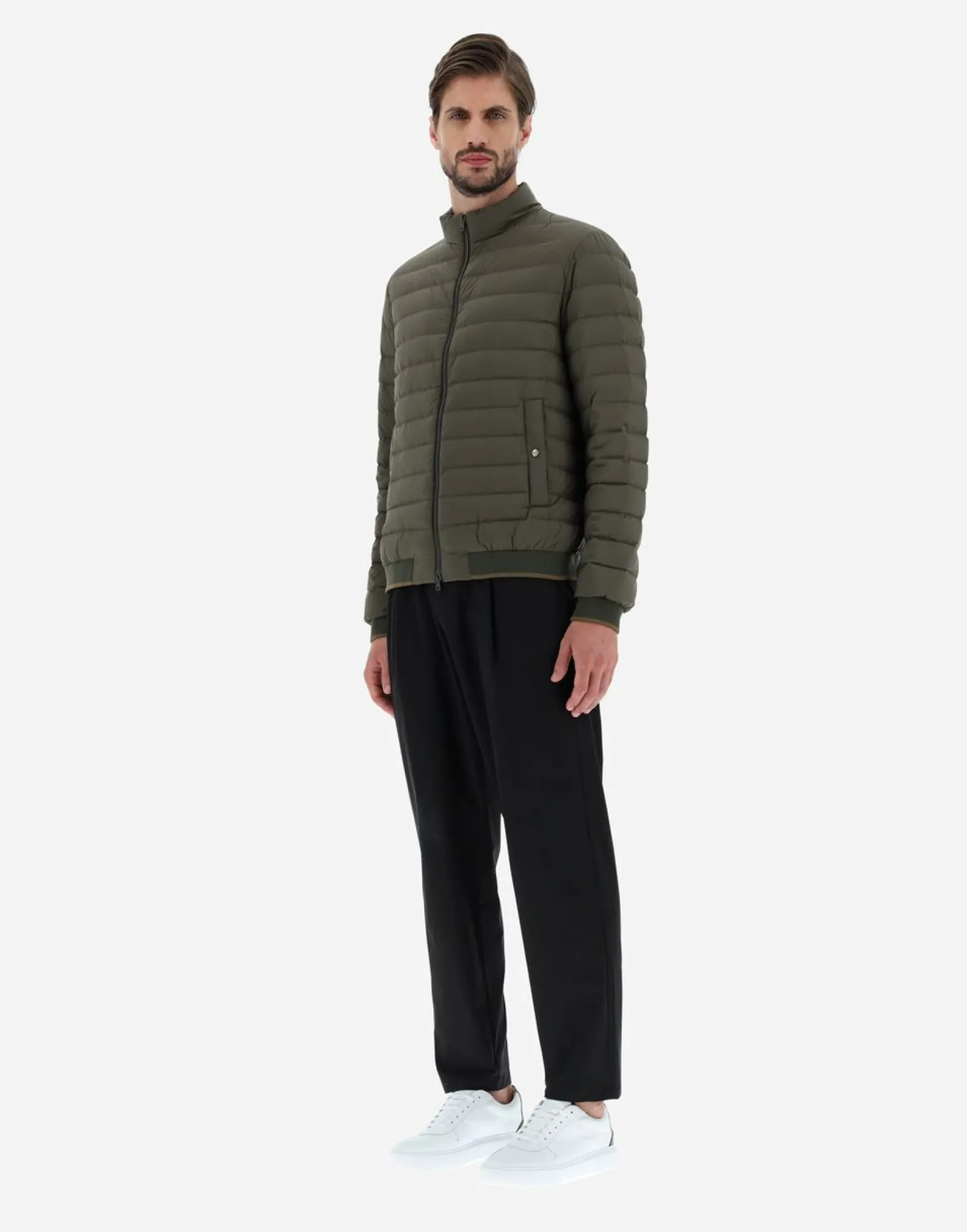 Herno Bomber Jacket In Nuage With Monogram Detailing