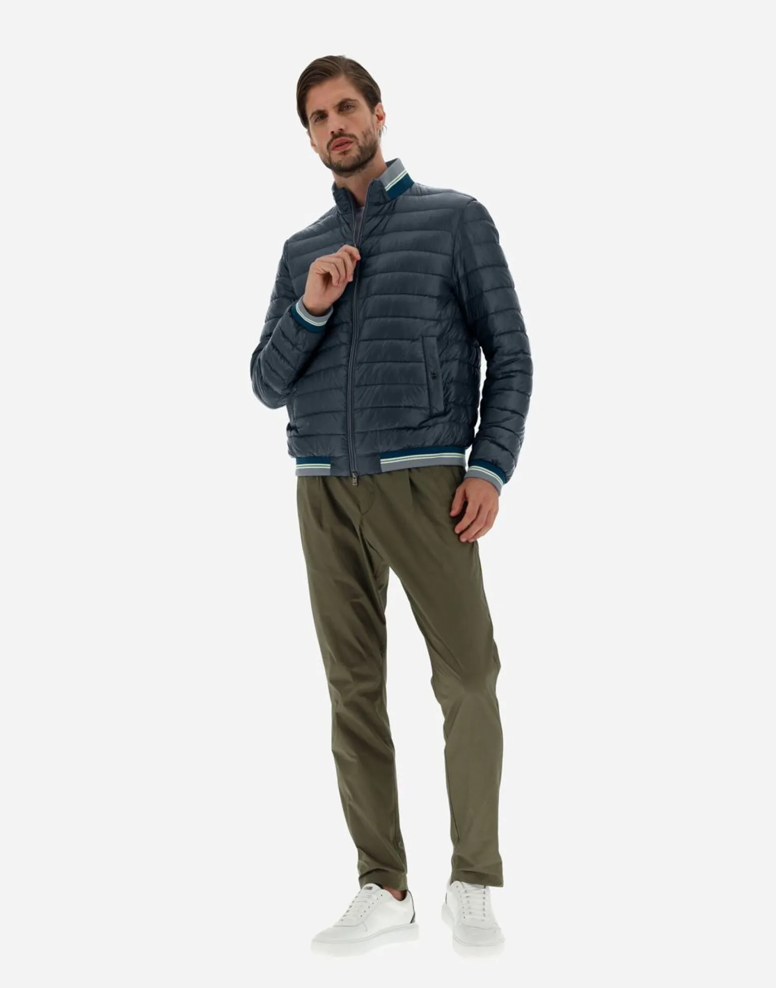 Herno Bomber Jacket In Nylon Ultralight & Knit