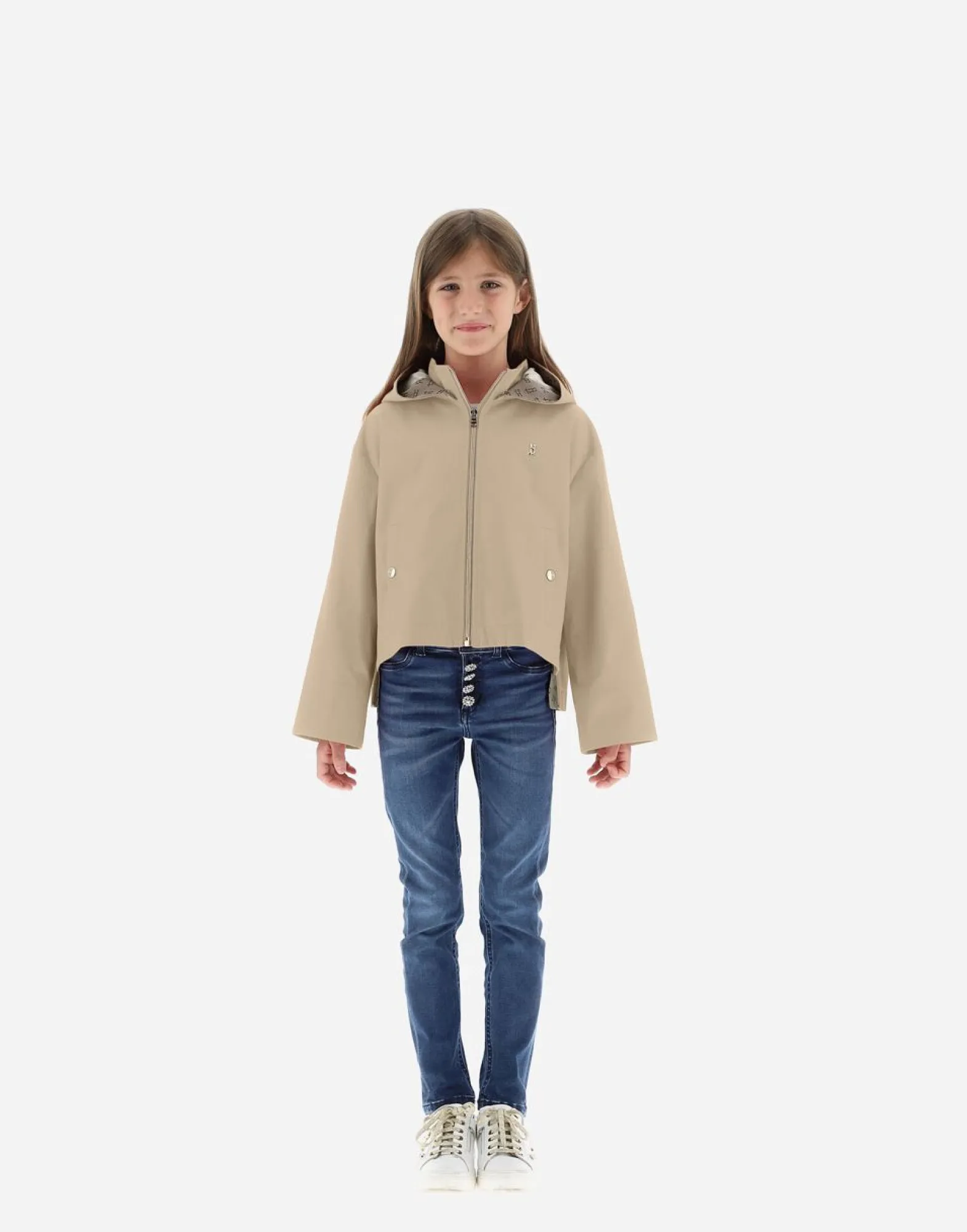 Herno Cape In Delon With Monogram Details
