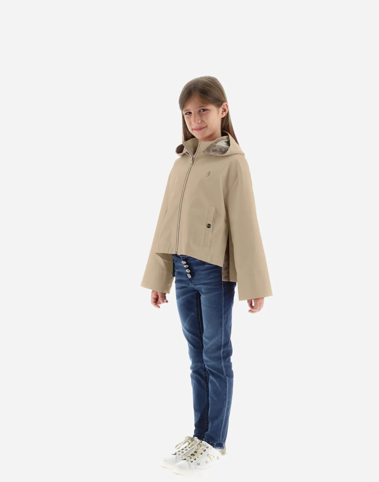 Herno Cape In Delon With Monogram Details