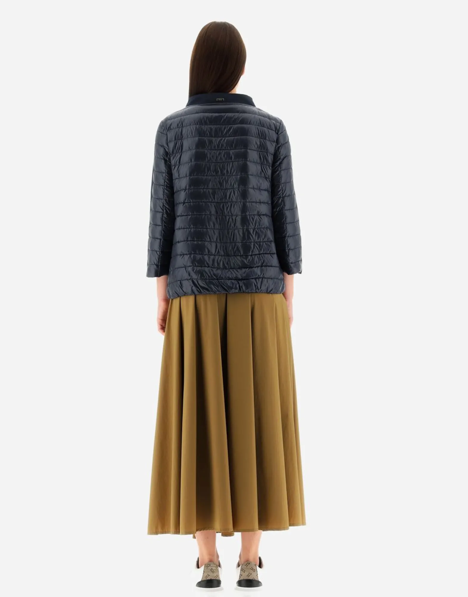 Herno Cape In Nylon Ultralight & New Techno Shantung