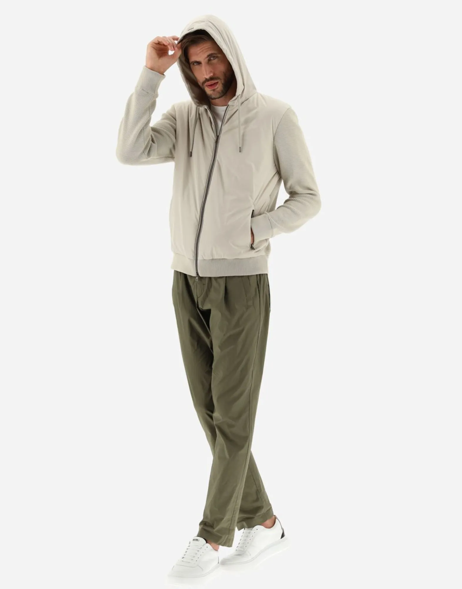 Herno Cardigan In Waffle Knit & Nylon