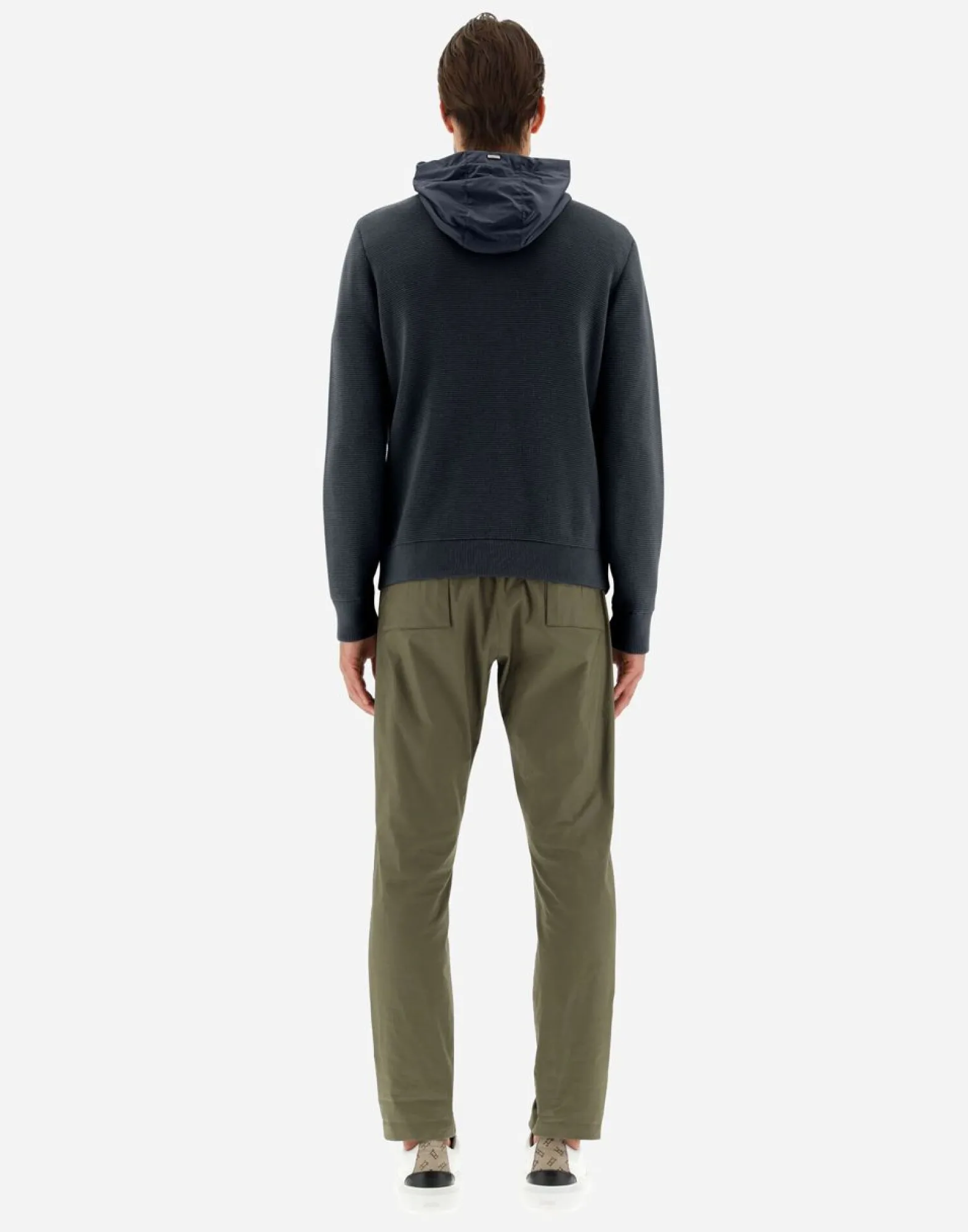 Herno Cardigan In Waffle Knit & Nylon