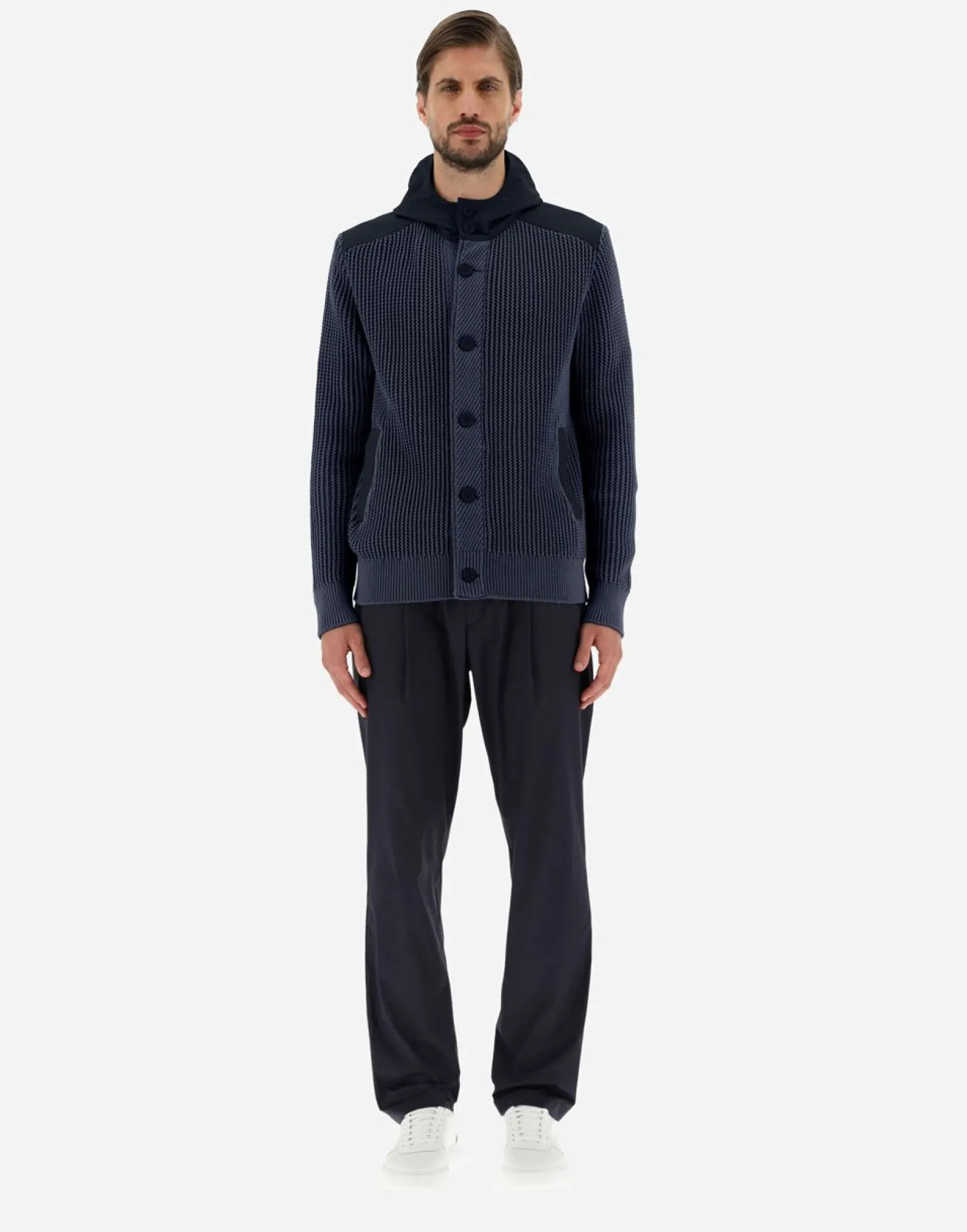 Herno Cardigan In Zig-Zag Stitch & Plaster