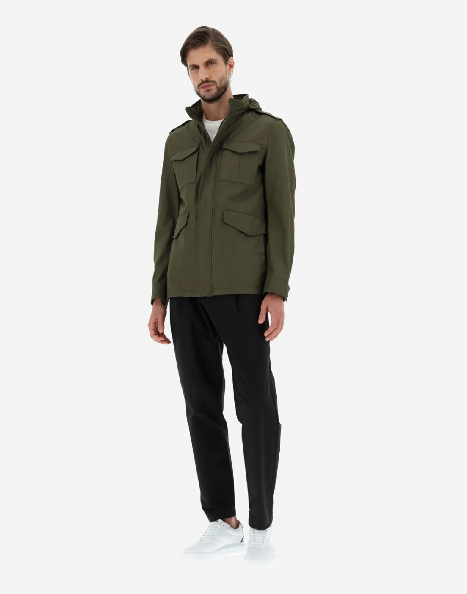 Herno Field Jacket In Light Cotton Stretch
