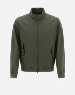 Herno Garment-Dyed Linen & Cotton Bomber Jacket