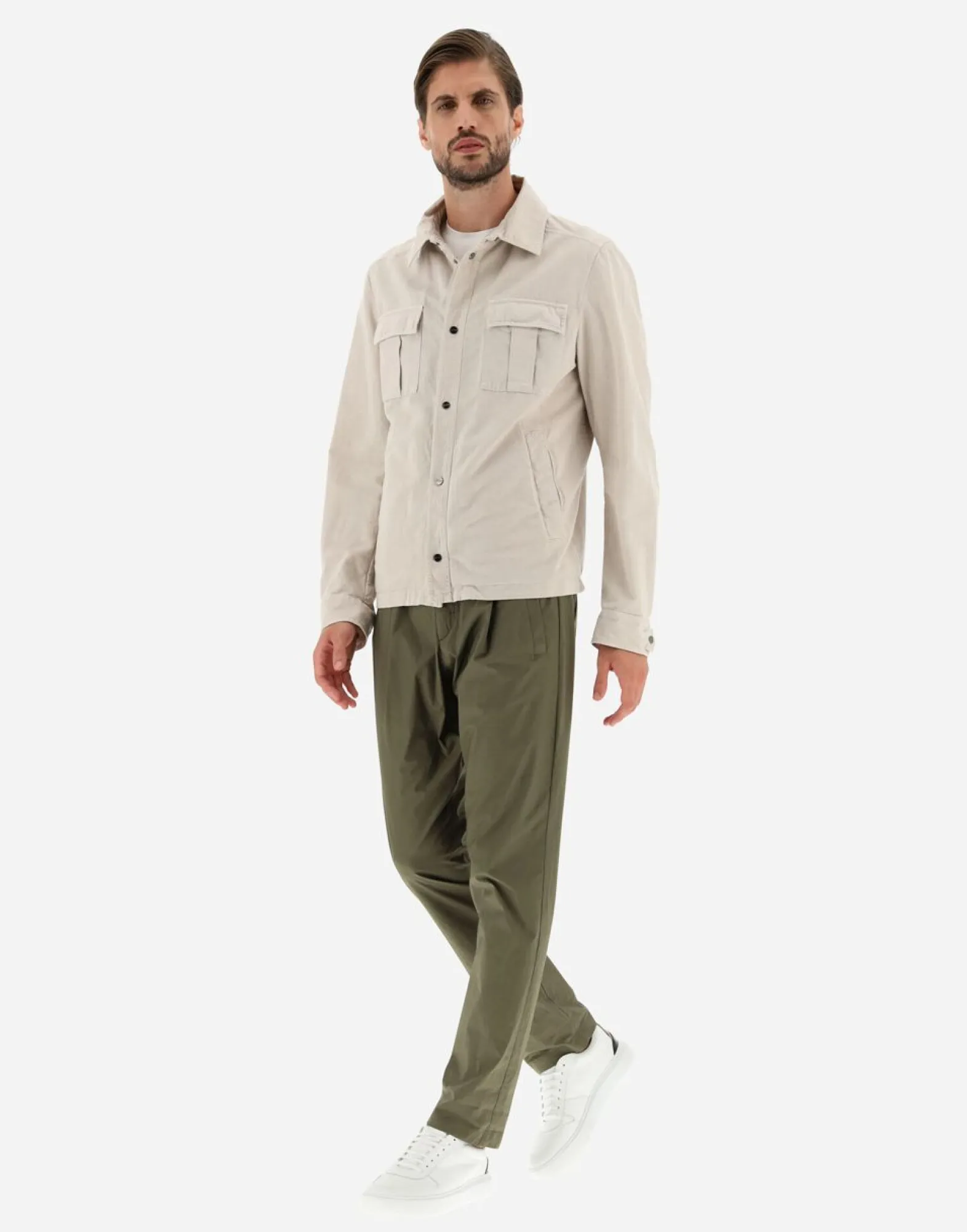 Herno Garment-Dyed Linen & Cotton Shirt