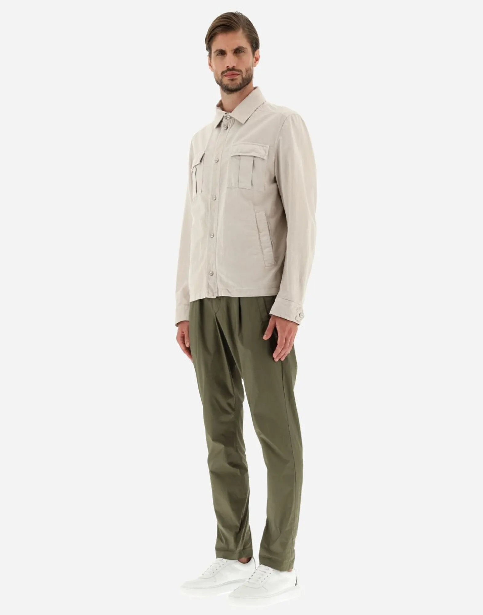 Herno Garment-Dyed Linen & Cotton Shirt