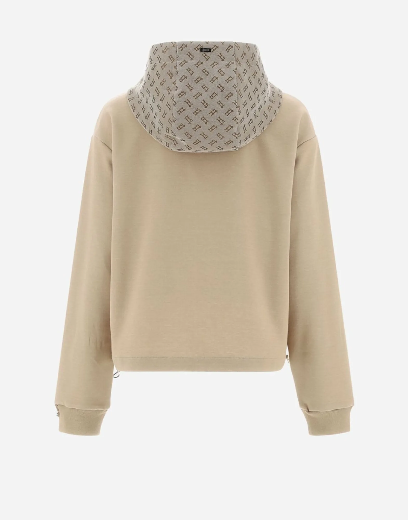 Herno Hooded Cardigan In Double Sweater & Monogram