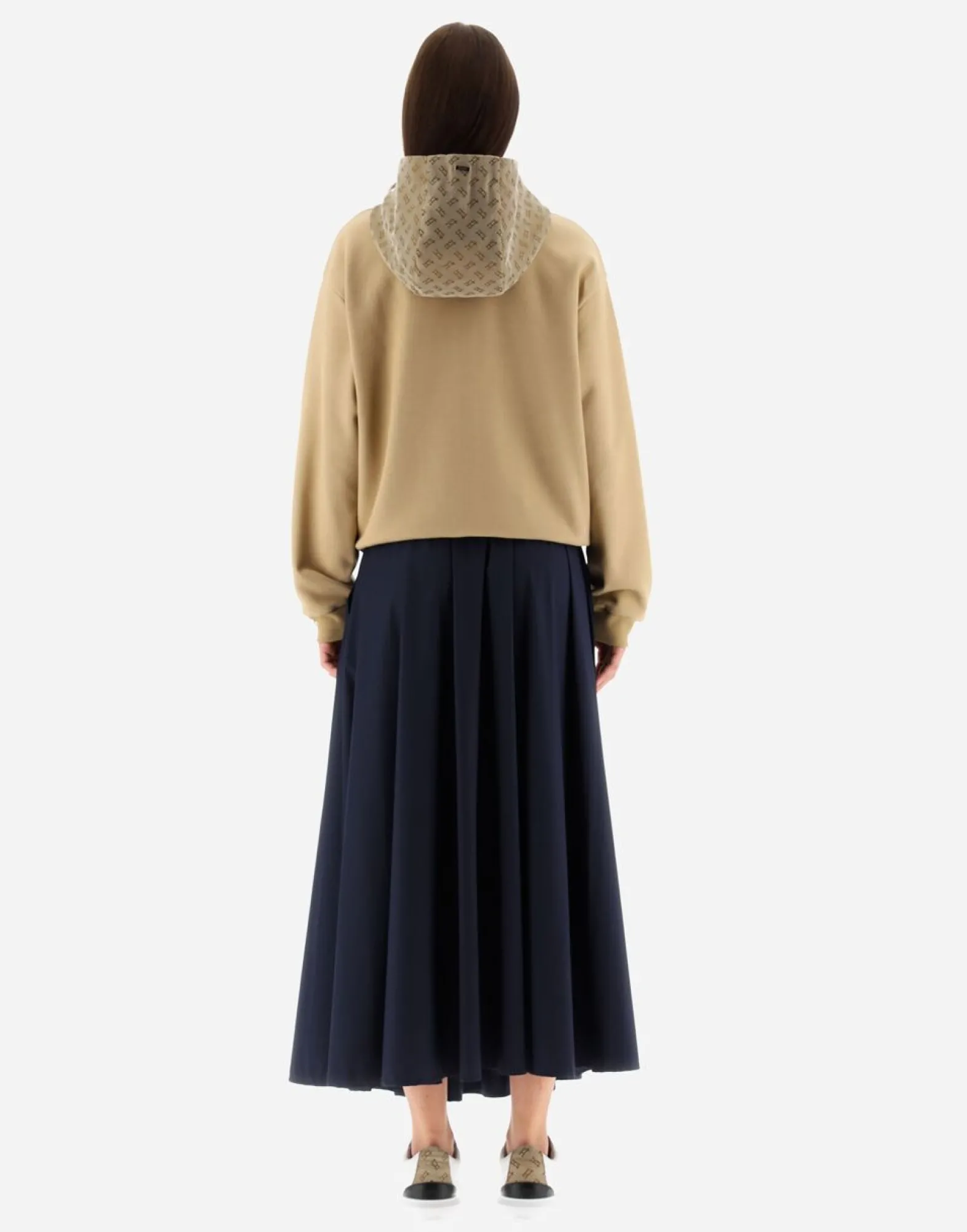 Herno Hooded Cardigan In Double Sweater & Monogram