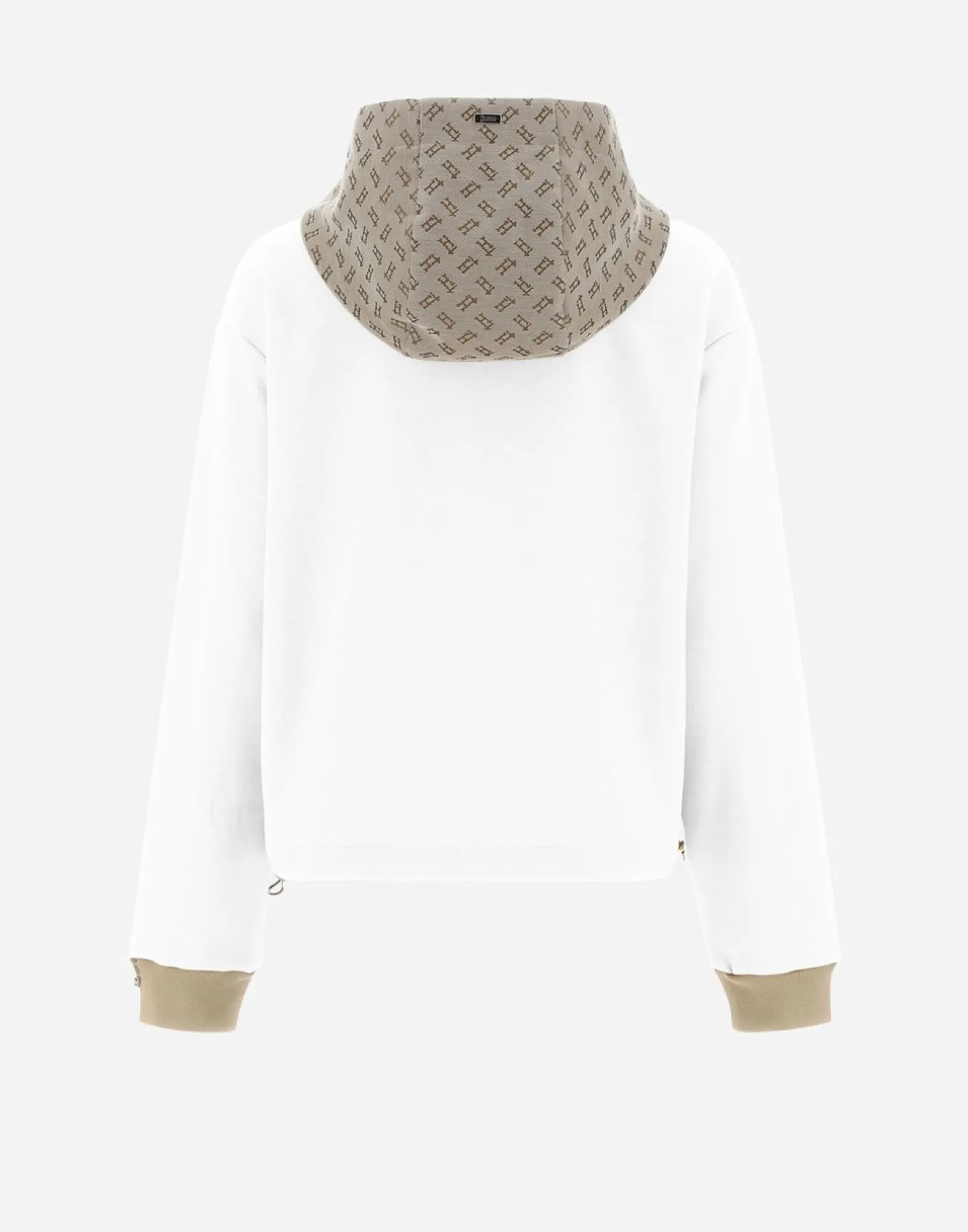 Herno Hooded Cardigan In Double Sweater & Monogram