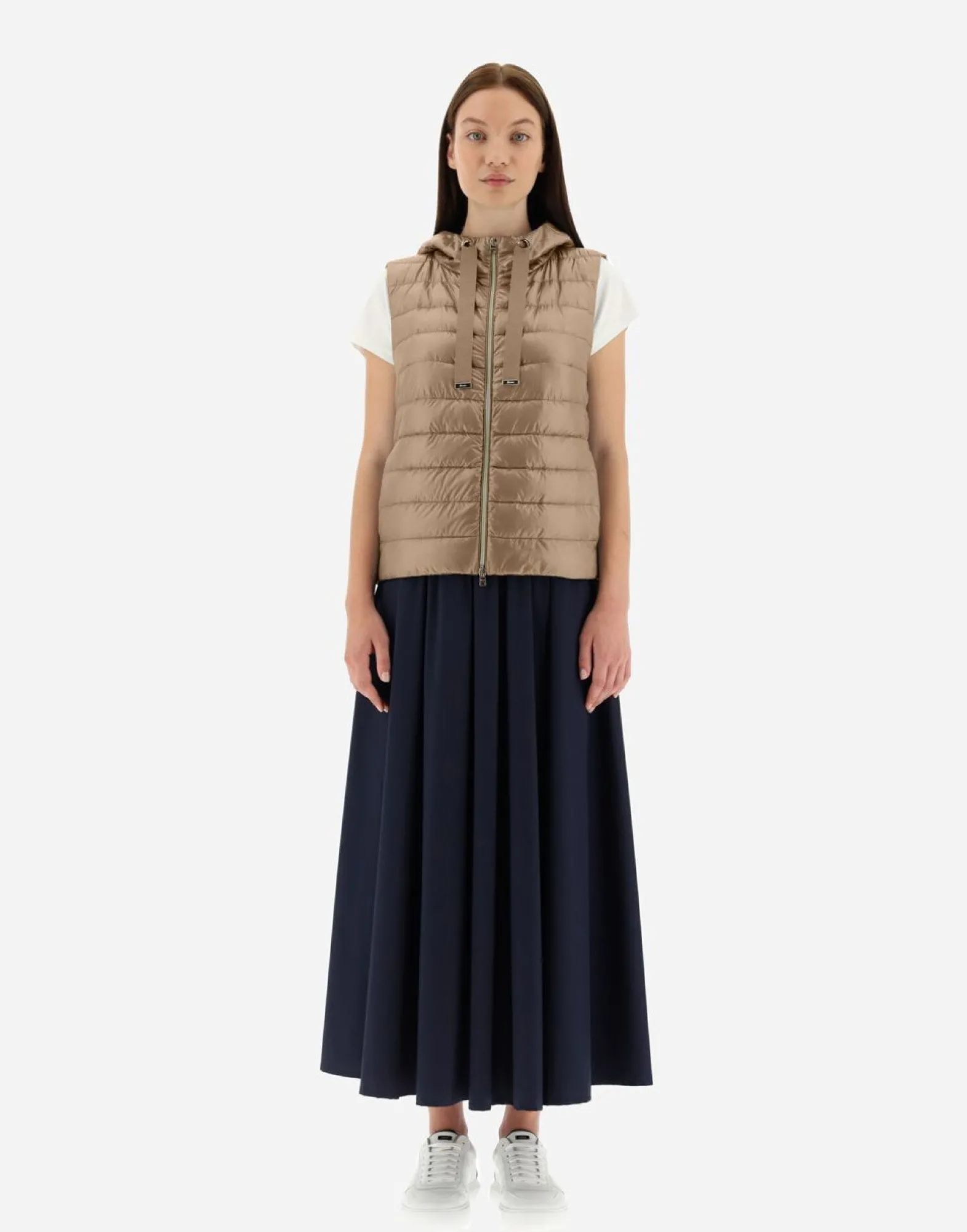 Herno Hooded Waistcoat In Nylon Ultralight