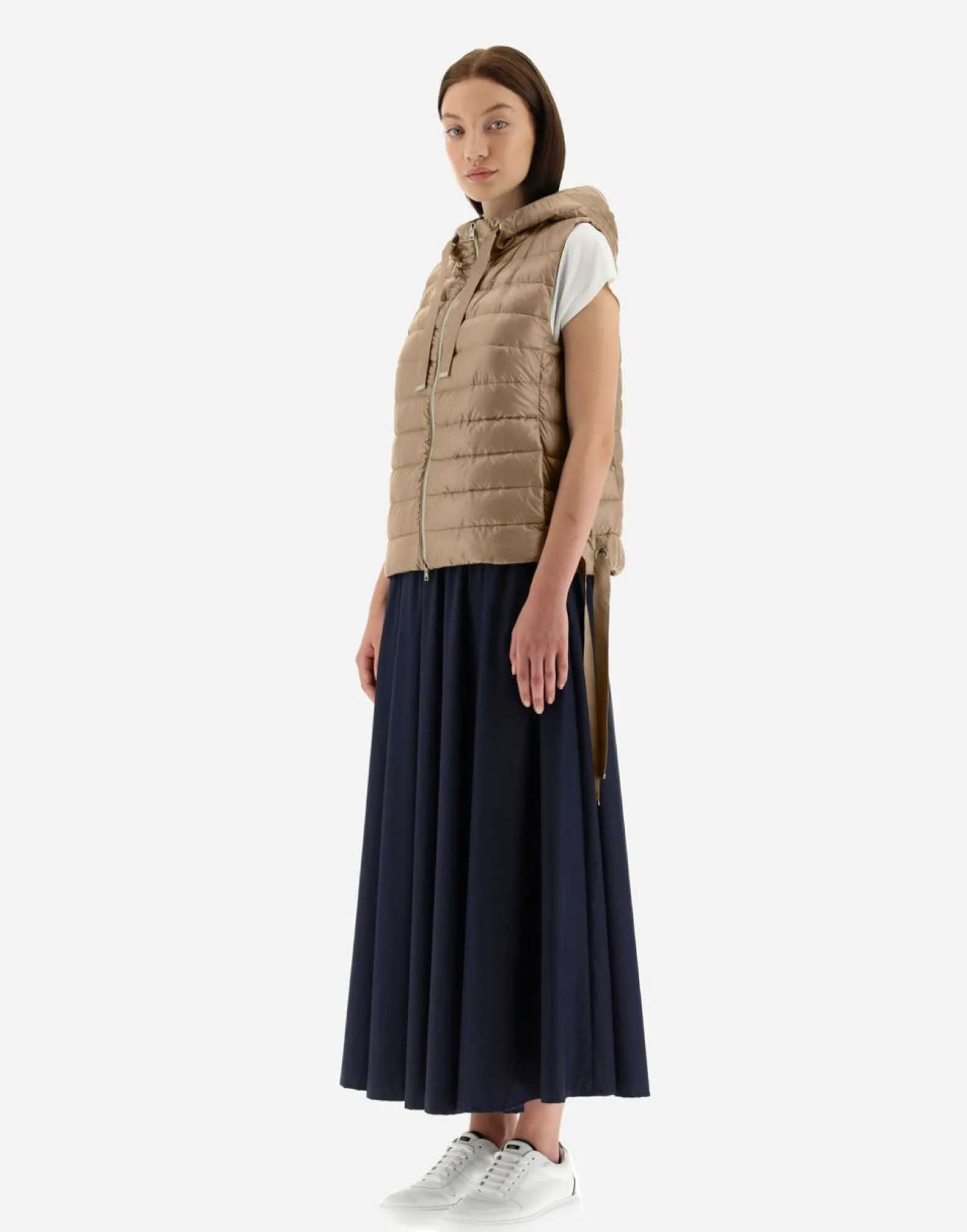 Herno Hooded Waistcoat In Nylon Ultralight