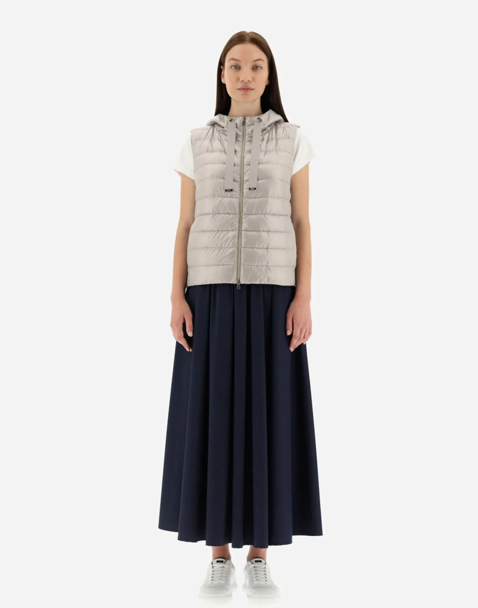 Herno Hooded Waistcoat In Nylon Ultralight