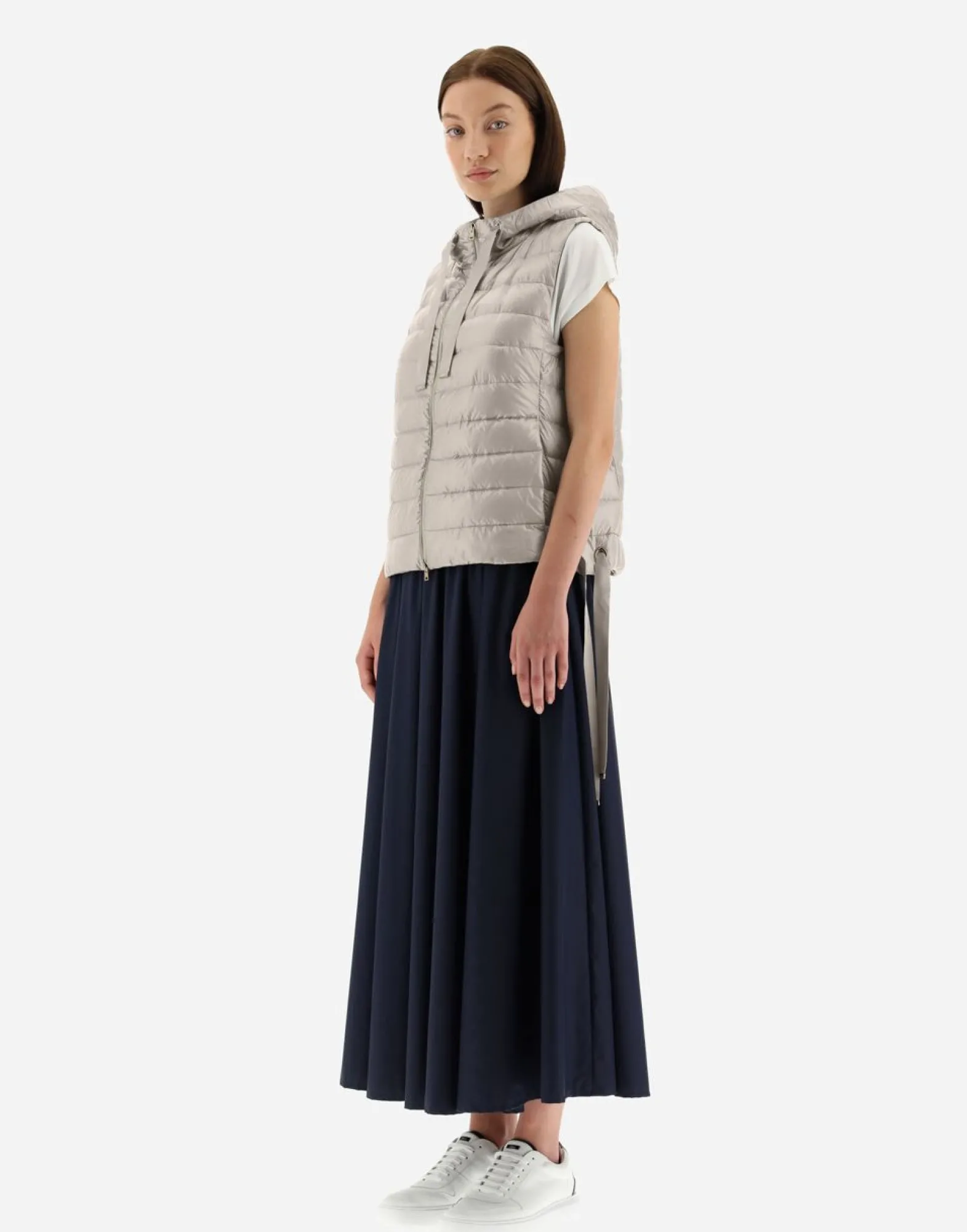 Herno Hooded Waistcoat In Nylon Ultralight
