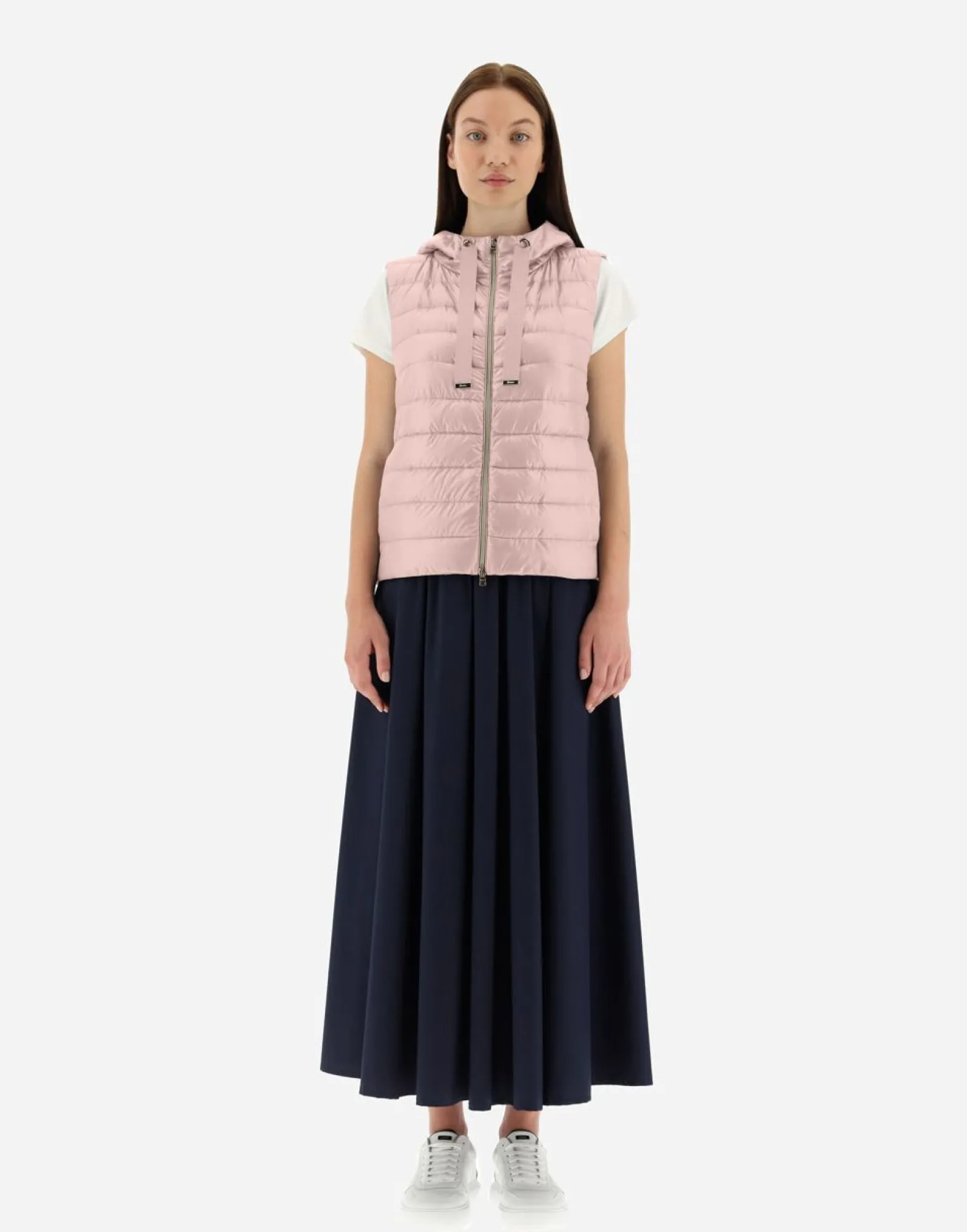 Herno Hooded Waistcoat In Nylon Ultralight