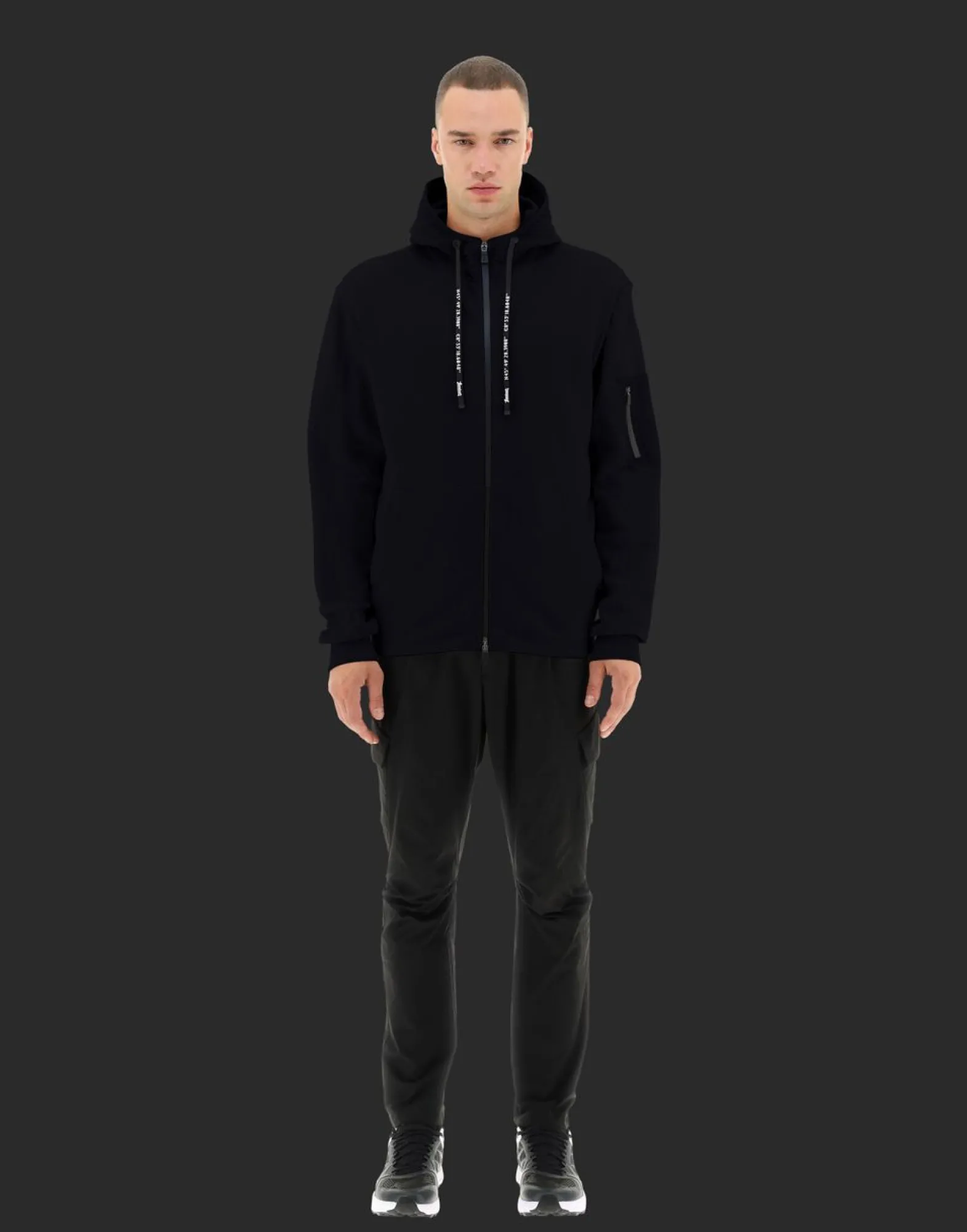 Herno Laminar Bomber Jacket In Cotton Sweater And Light Opalescent Fabric