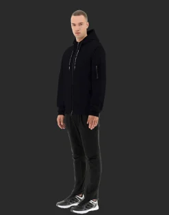 Herno Laminar Bomber Jacket In Cotton Sweater And Light Opalescent Fabric
