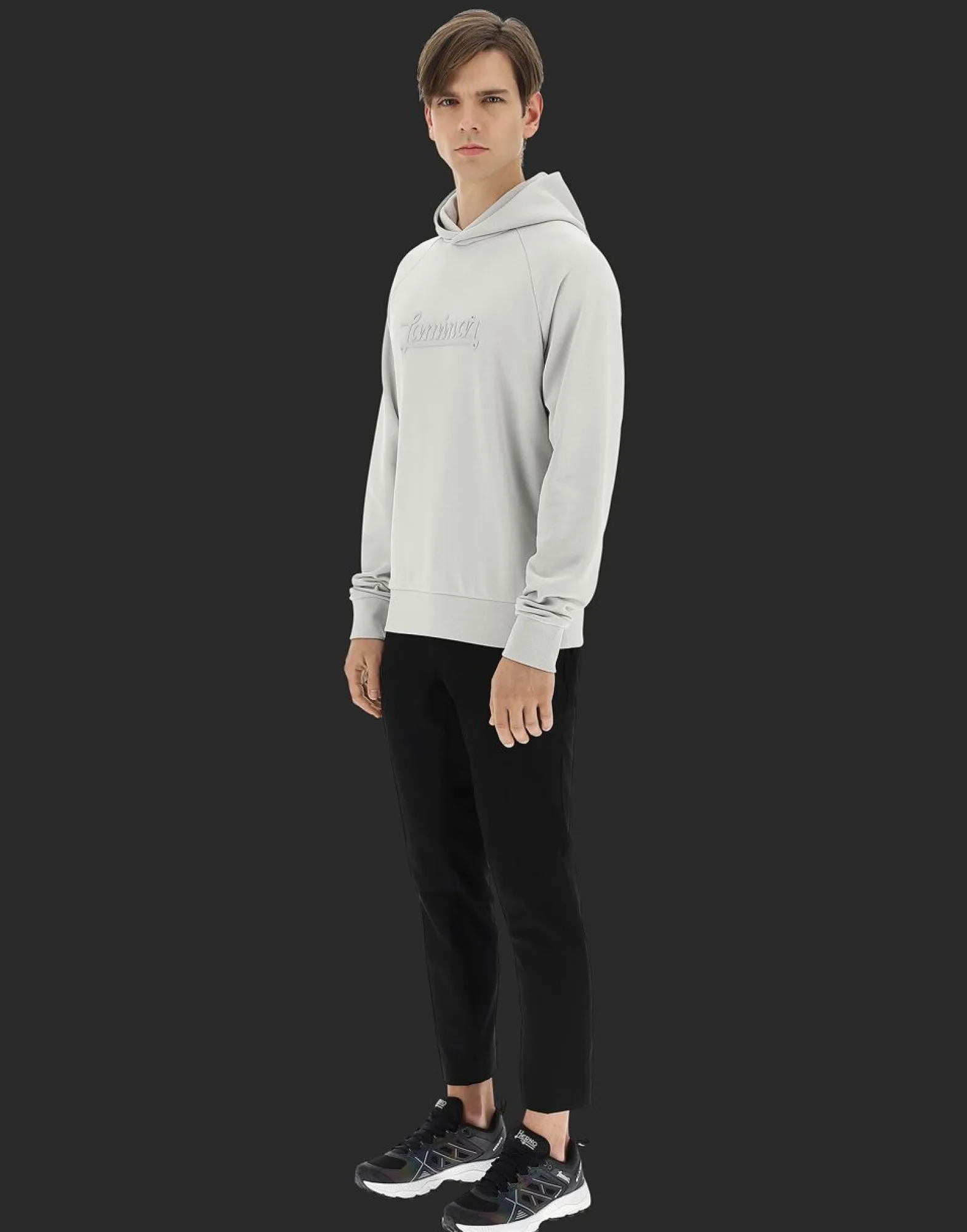 Herno Laminar Cotton Sweater Hoodie With Logo