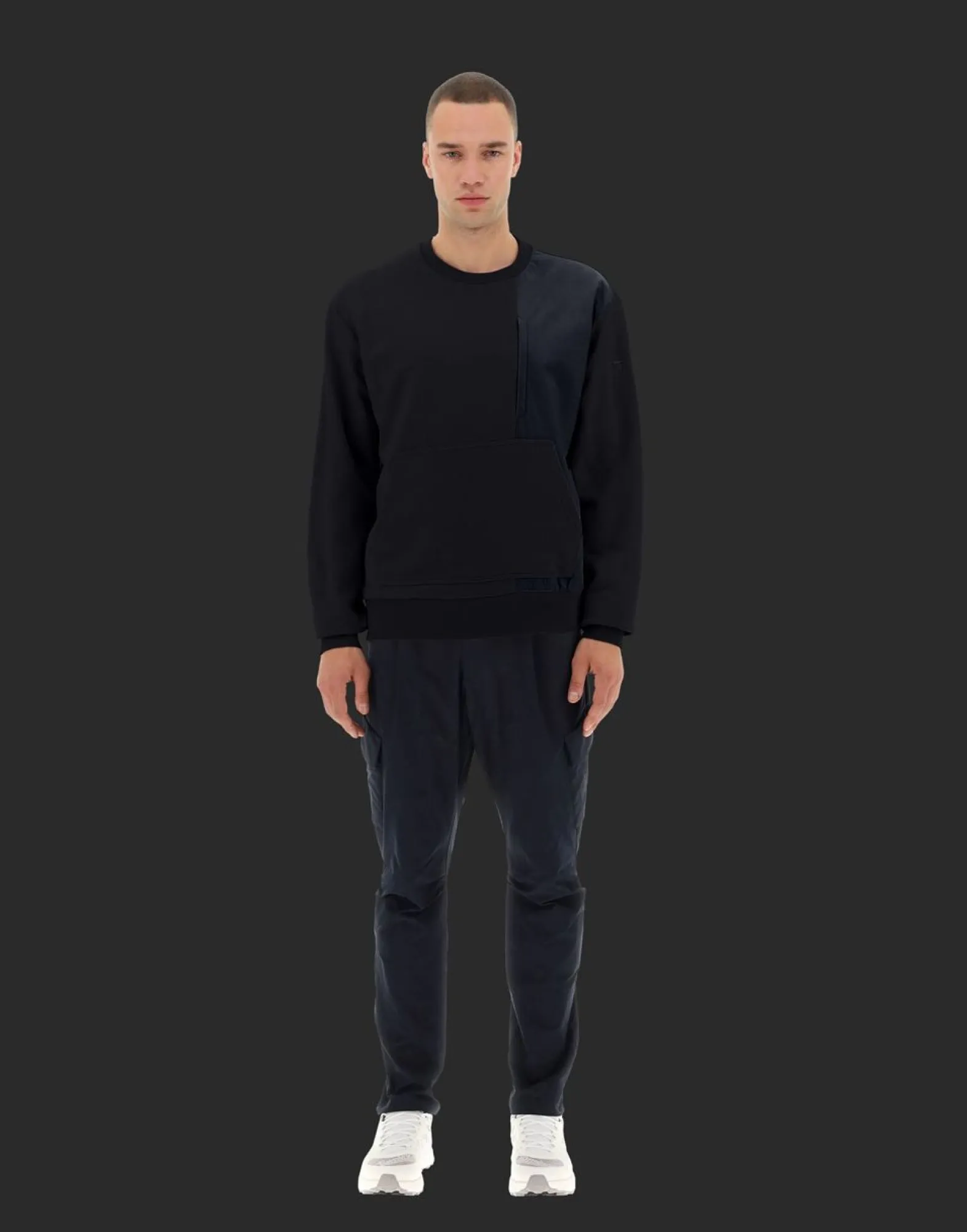 Herno Laminar Sweatshirt In Cotton Sweater With Nylon Details