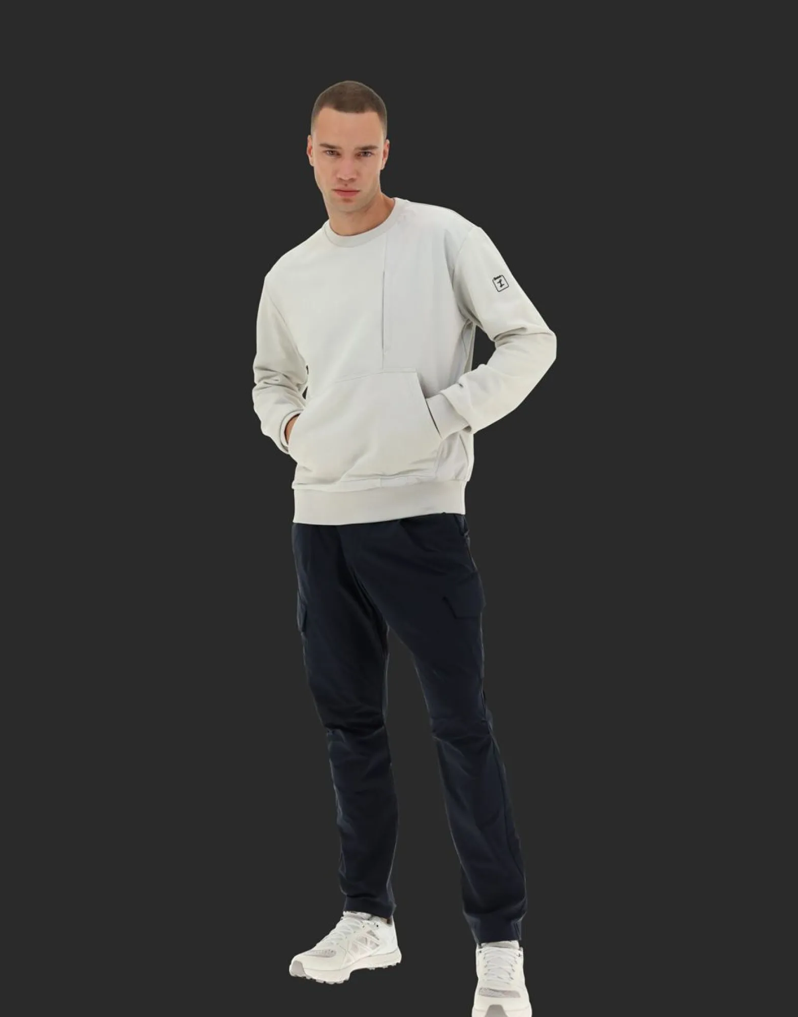 Herno Laminar Sweatshirt In Cotton Sweater With Nylon Details