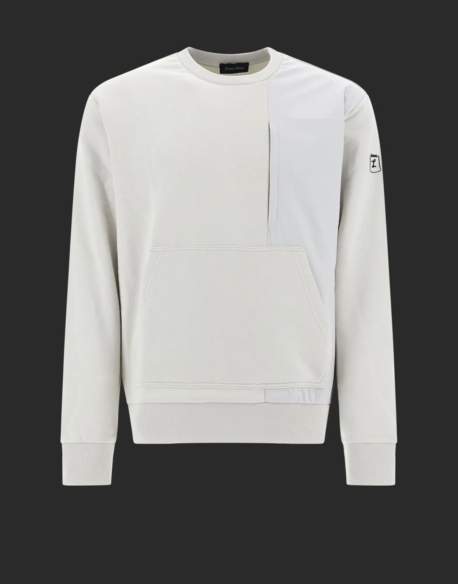 Herno Laminar Sweatshirt In Cotton Sweater With Nylon Details