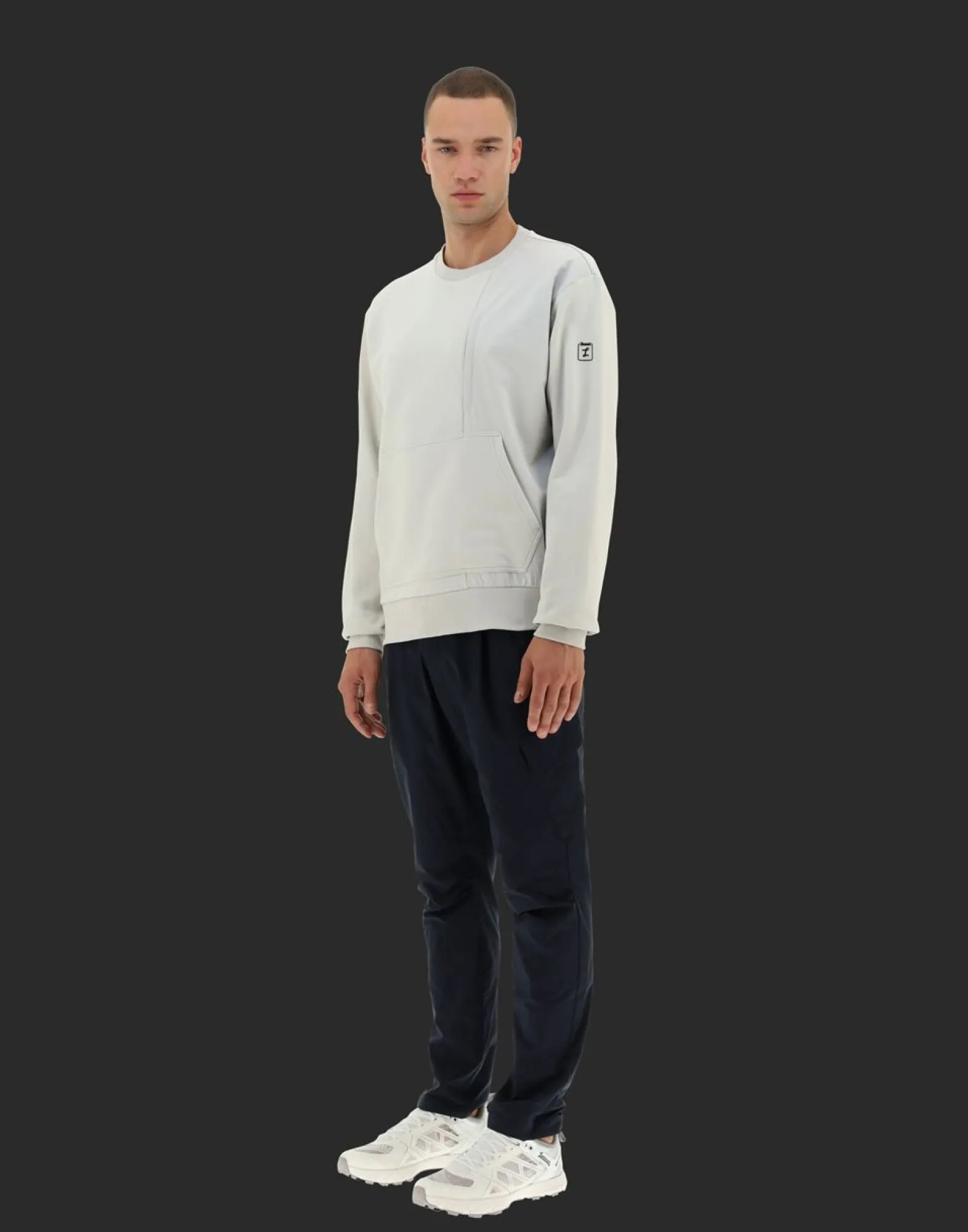 Herno Laminar Sweatshirt In Cotton Sweater With Nylon Details