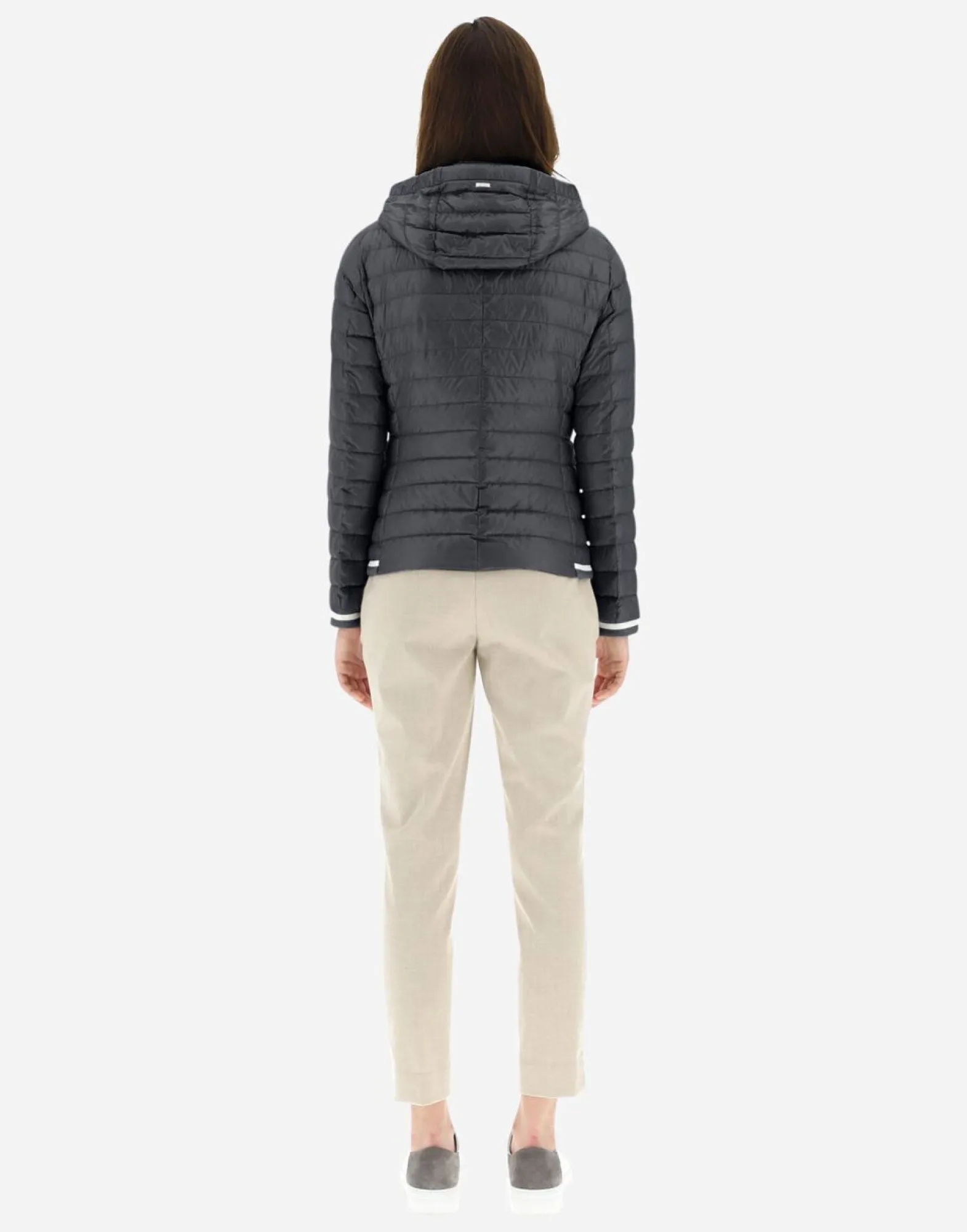 Herno Nylon Ultralight Bomber With Lurex Sweater
